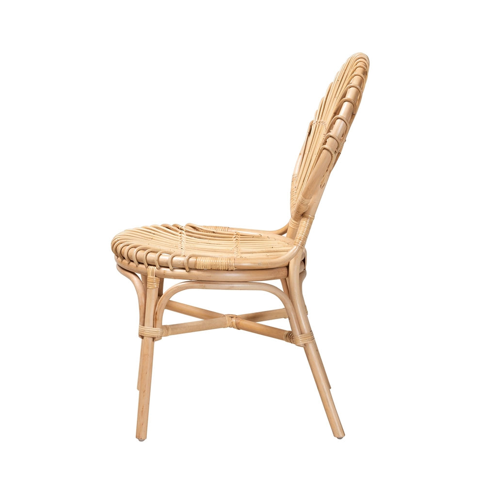 bali & pari Iris Modern Bohemian Natural Brown Rattan Dining Chair