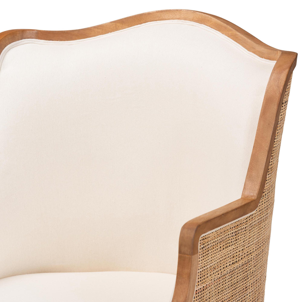 Elizette Traditional French Beige Fabric and Honey Oak Finished Wood Accent Chair