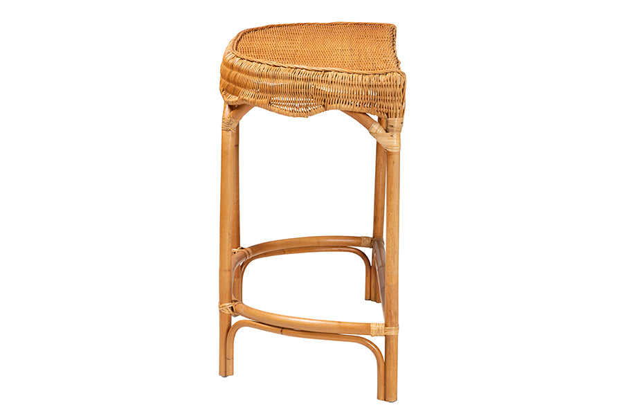 Wakana Modern Bohemian Natural Brown Rattan Console Table