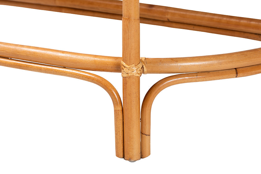 Wakana Modern Bohemian Natural Brown Rattan Console Table