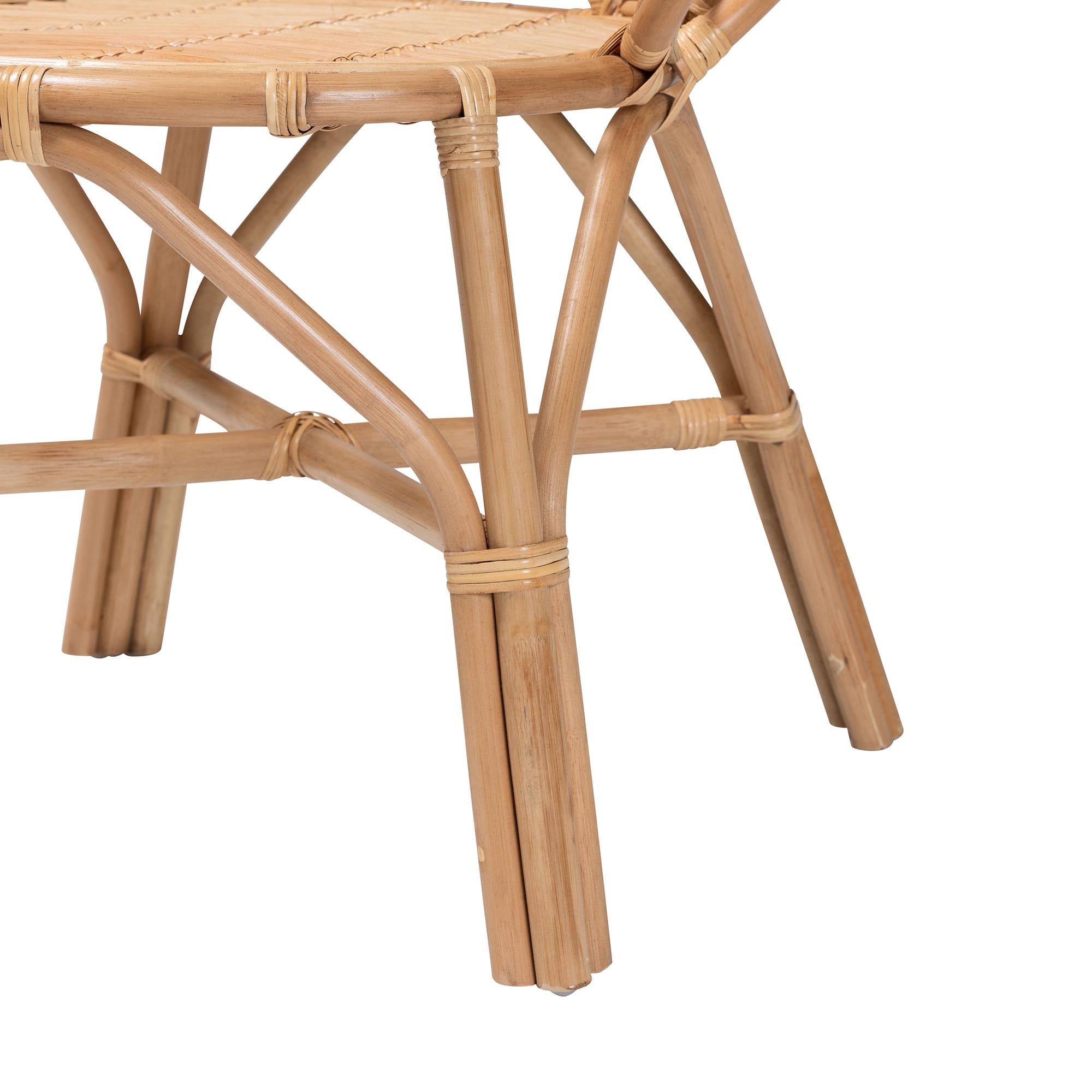 Eliava Modern Bohemian Natural Rattan Flower Accent Chair