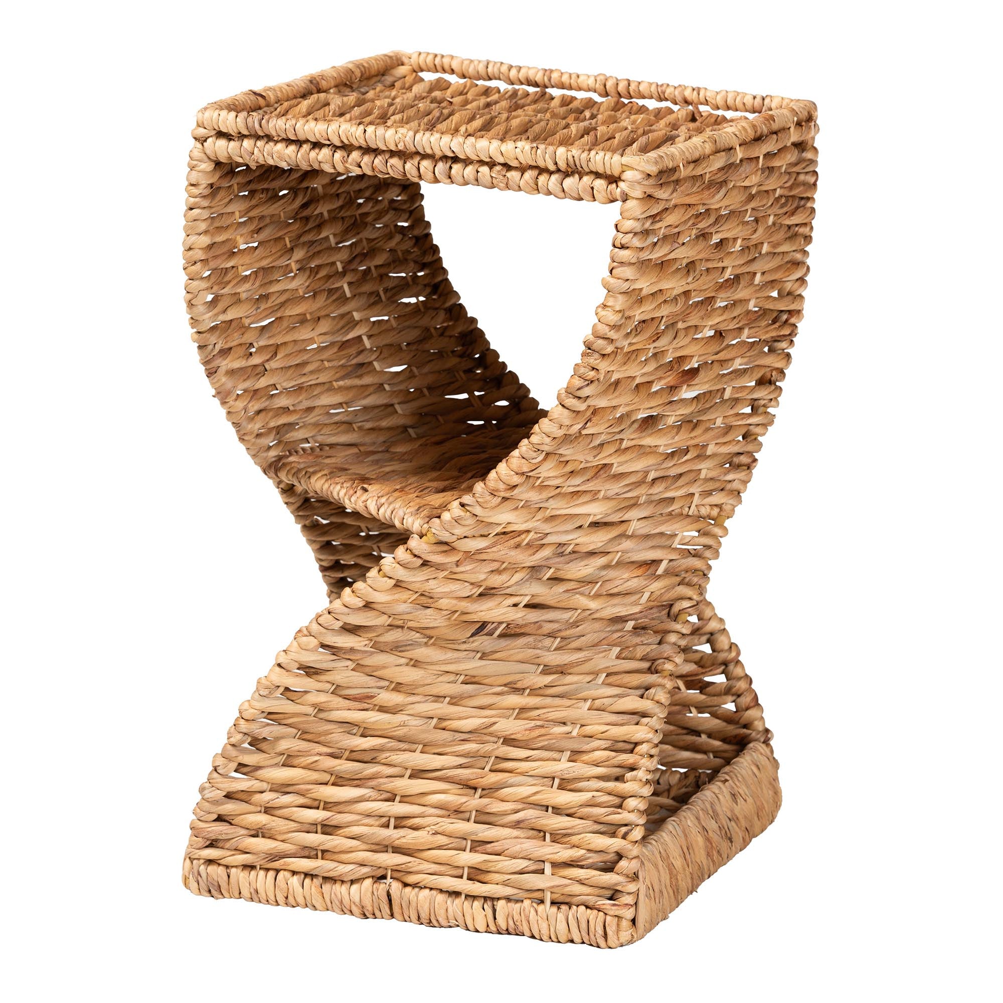 bali & pari Pelleas Modern Bohemian Natural Brown Seagrass and Wood End Table