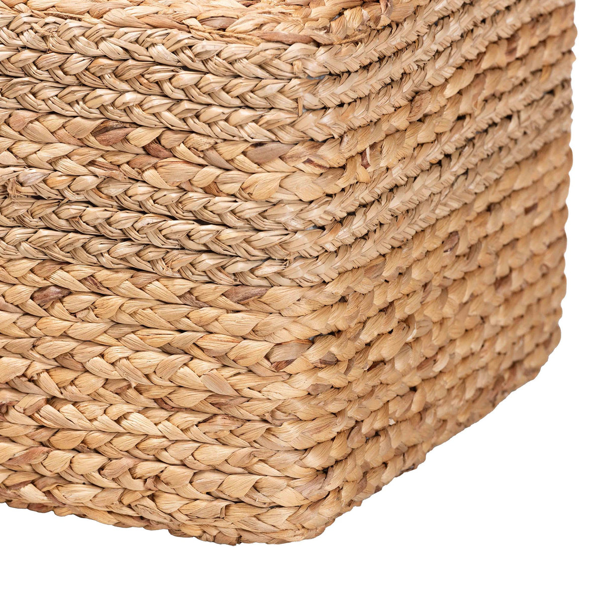 Marella Modern Bohemian Natural Brown Seagrass Accent Footstool