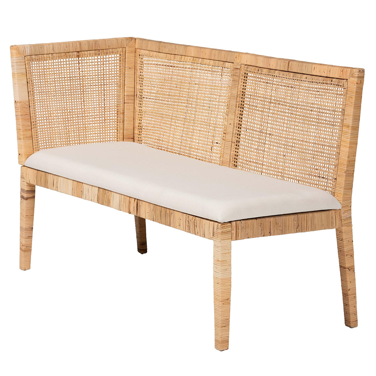 Kalimantan Bohemian Light Honey Rattan 2-Piece Banquette Set