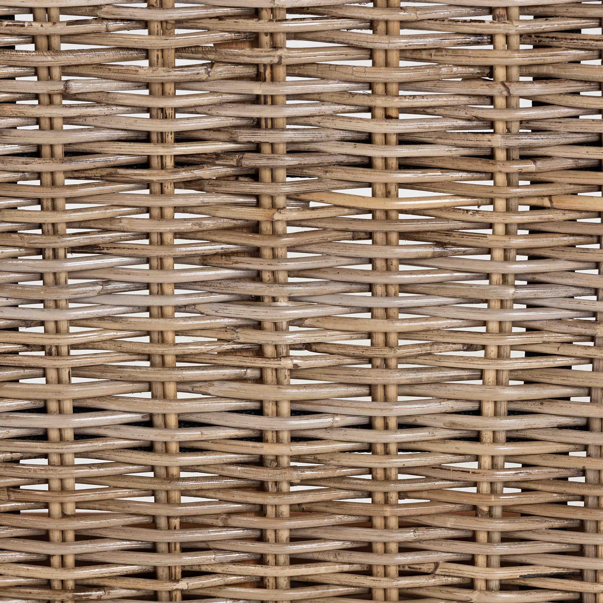 Raisa Modern Bohemian Natural Kubu Rattan and Grey Acacia Wood Accent Bench