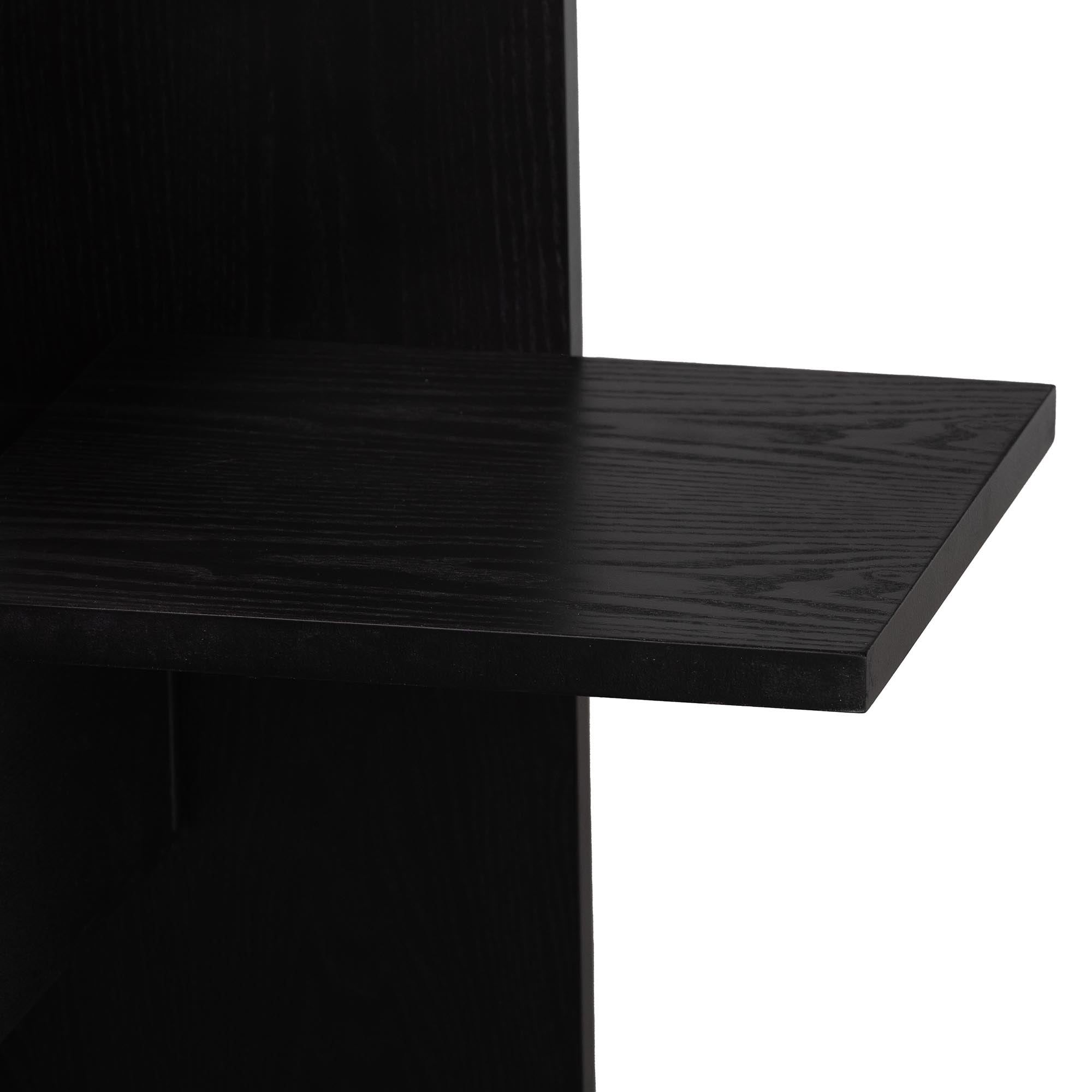 Jarrett Adriano Queen Beige Fabric & Black Wood Bed Transitional Design with Built-In Side Tables