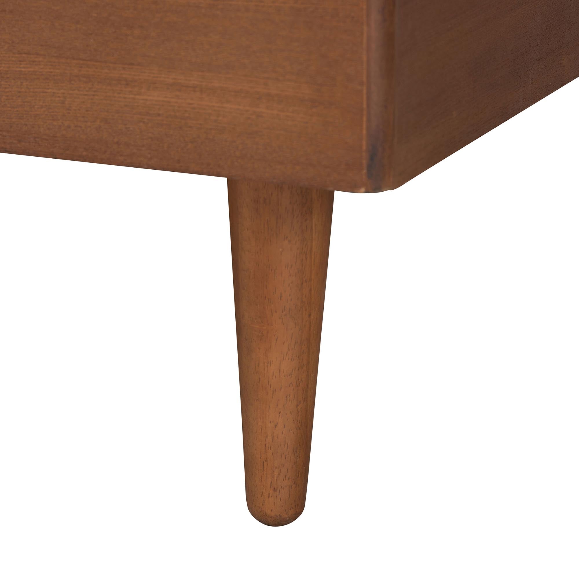 Merryl King Grey Fabric & Walnut Brown Wood Platform Bed – Tufted Headboard with Built‑In Side Shelves