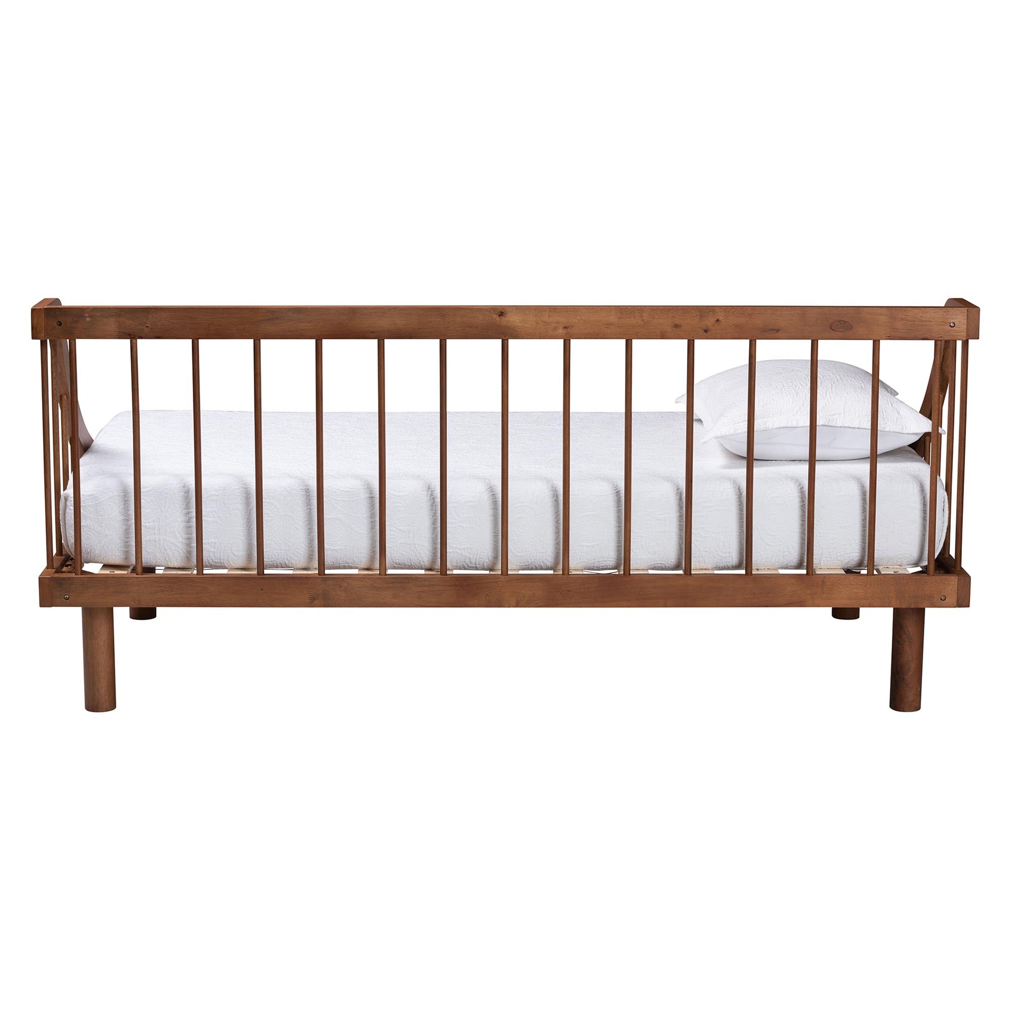 Helio Mid-Century Modern Walnut Brown Finished Wood Twin Daybed
