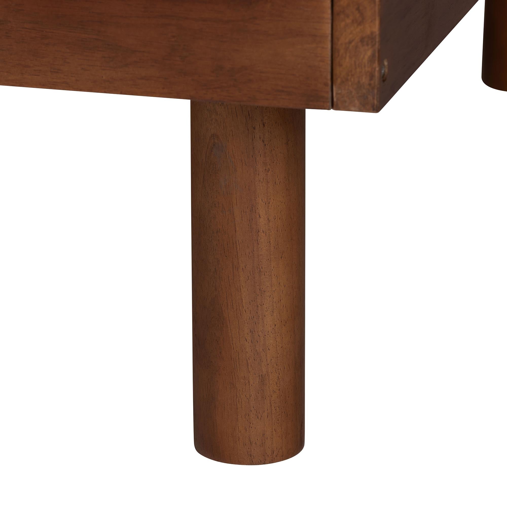 Helio Mid-Century Modern Walnut Brown Finished Wood Twin Daybed