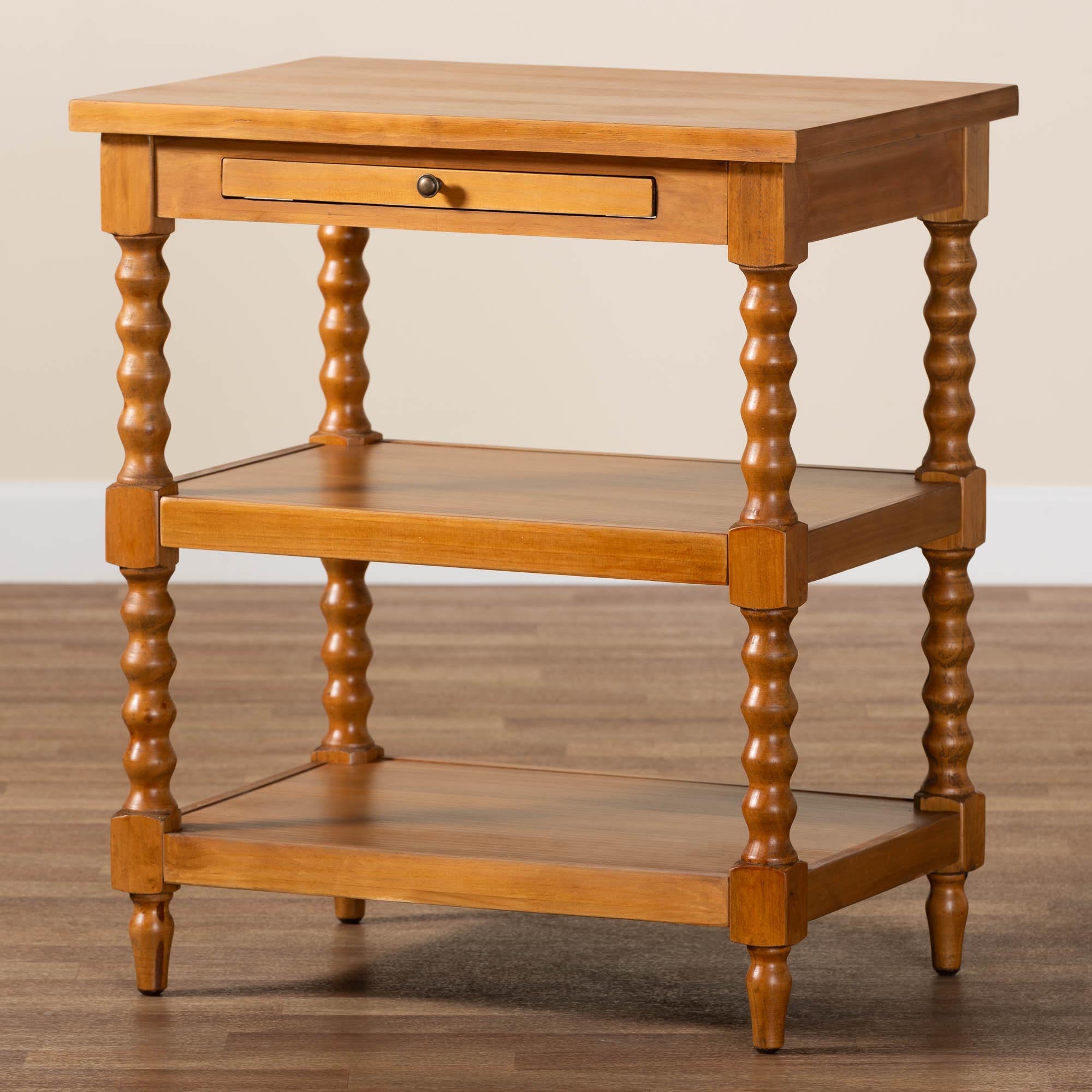 Imogene Retro-Modern Walnut Brown Finished Wood End Table