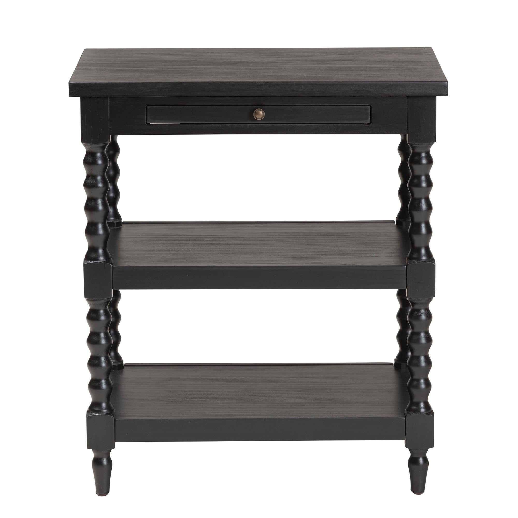 Imogene Retro-Modern Black Wood End Table