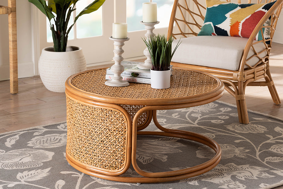 Eldon Bohemian Honey Rattan Coffee Table