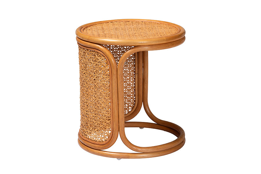 Eldon Bohemian Honey Rattan End Table