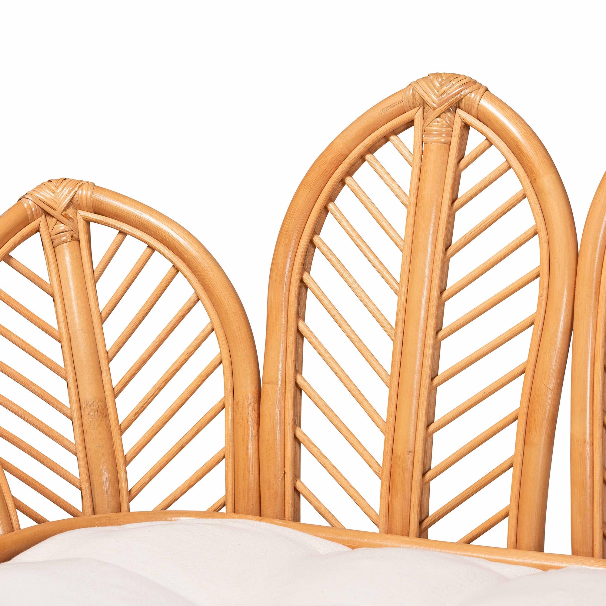 Gamada Bohemian Twin Rattan Daybed Tropical Light Honey Frame for Indoor/Outdoor
