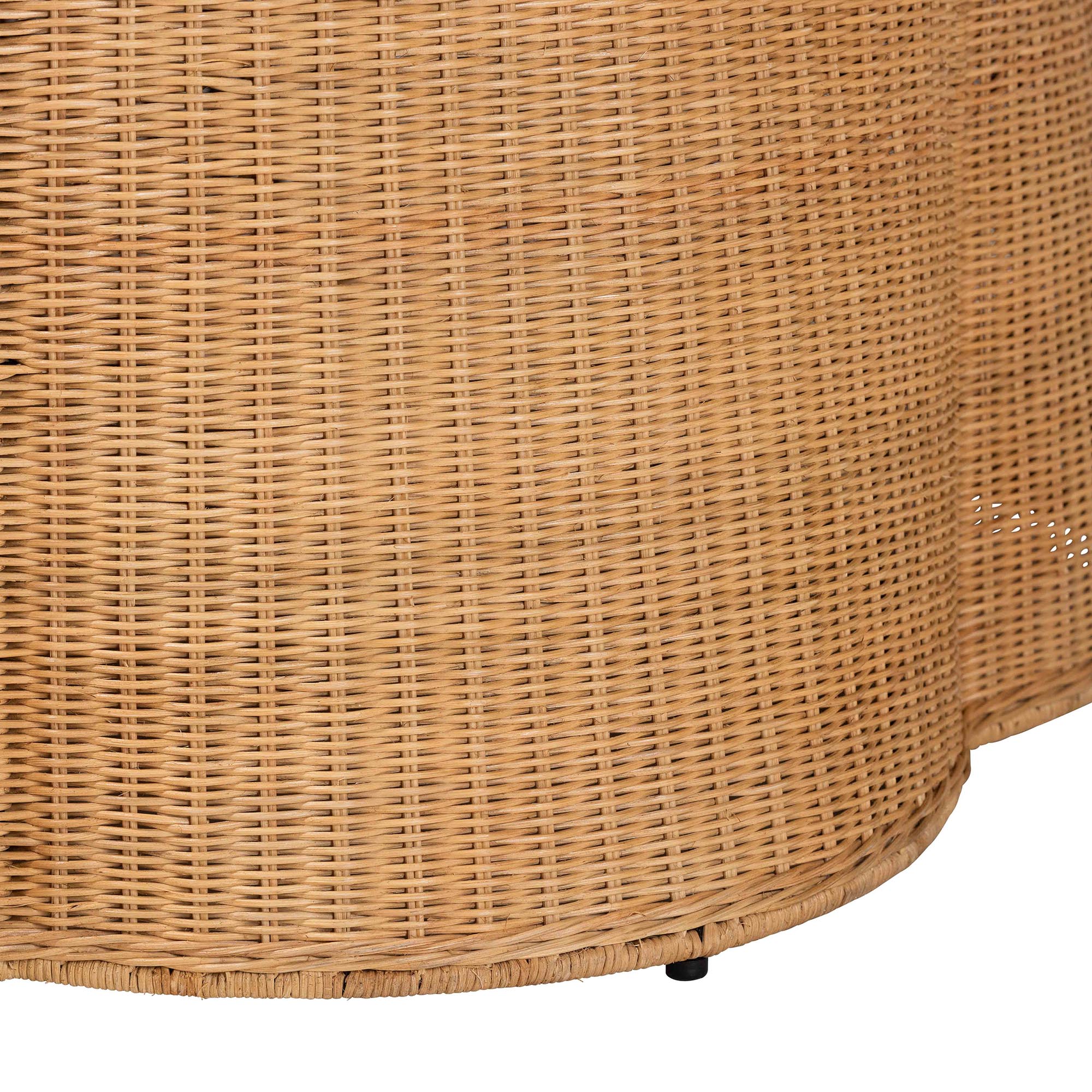 Palm Bohemian Honey Scallop Rattan Coffee Table