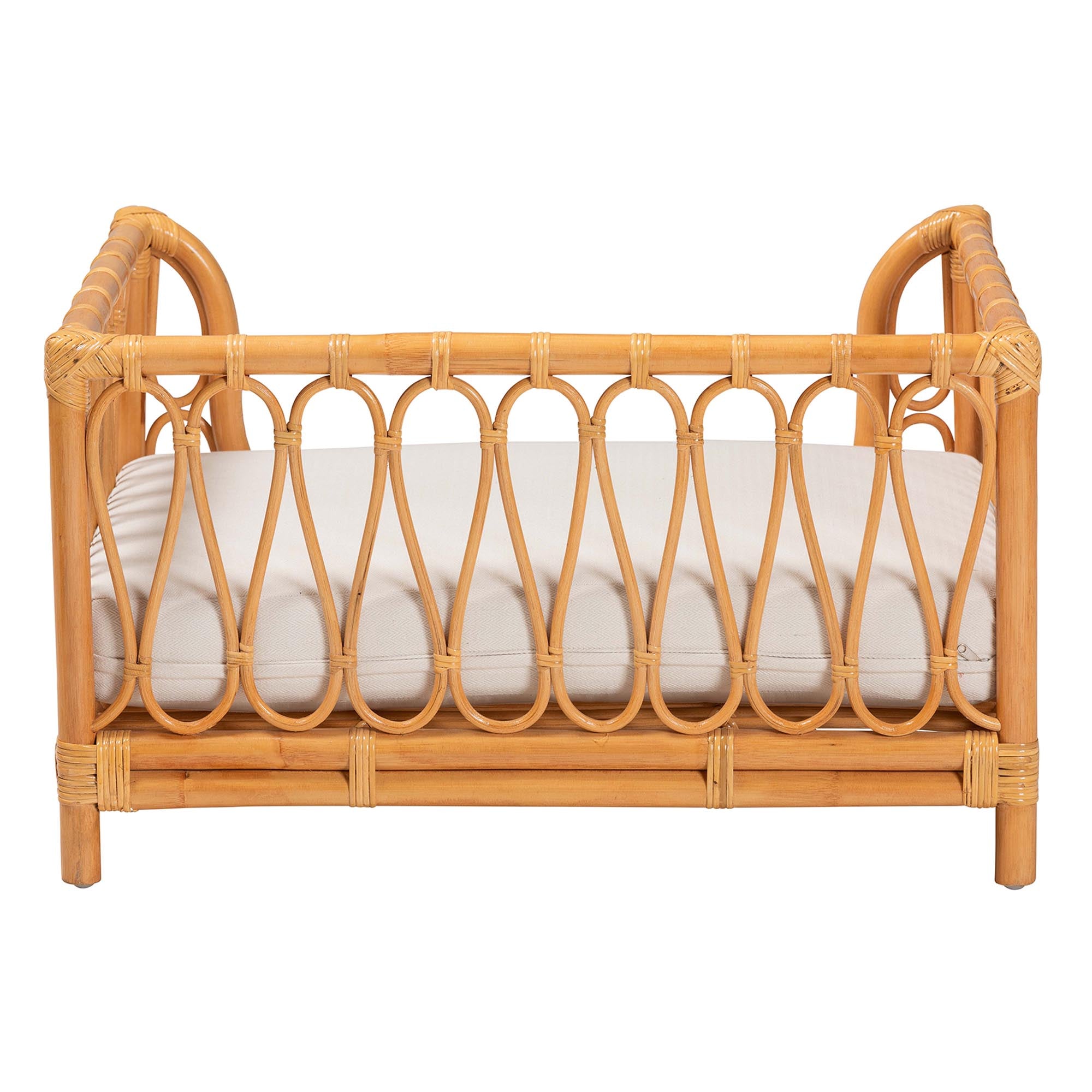 Kierra Bohemian Honey Rattan Pet Bed
