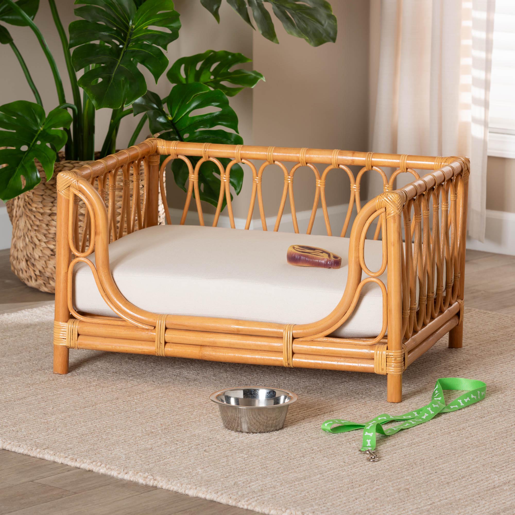 Kierra Bohemian Honey Rattan Pet Bed