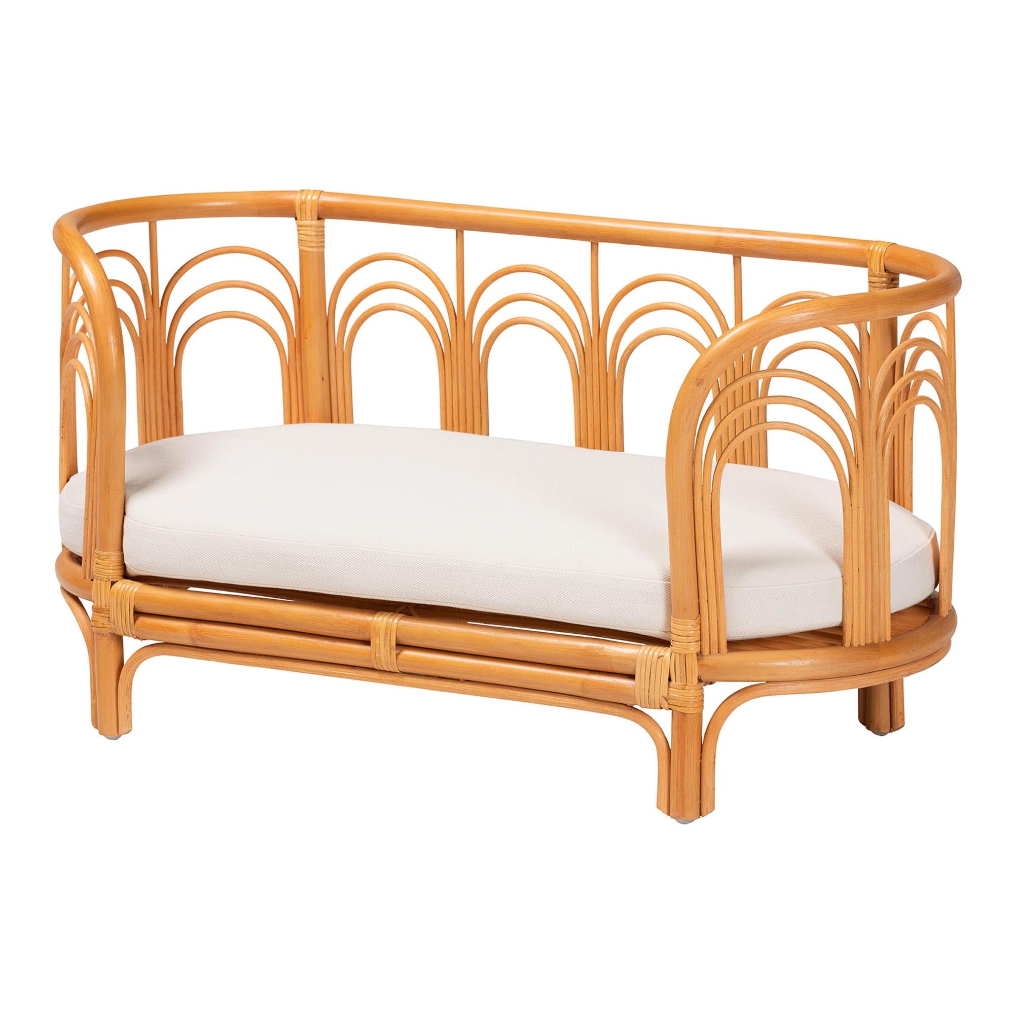 Nariko Bohemian Light Honey Rattan Pet Bed