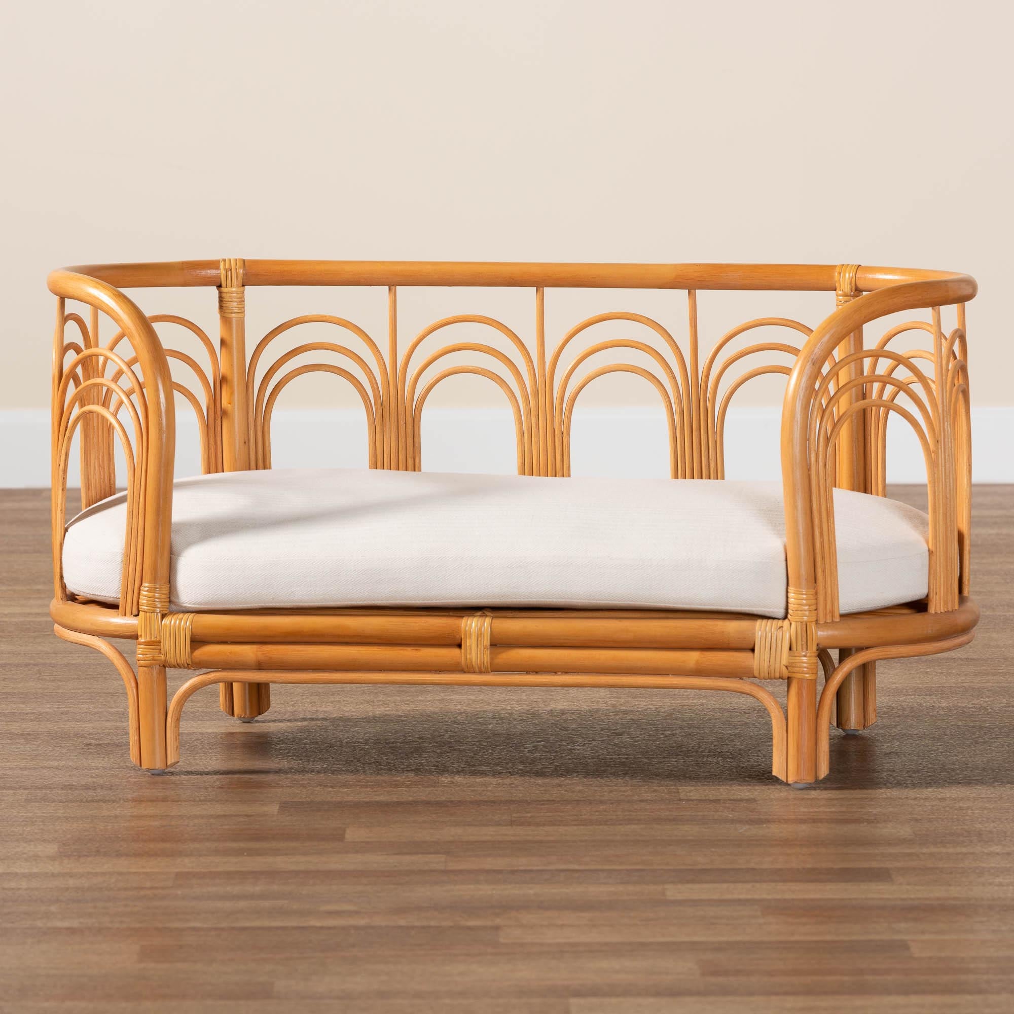 Nariko Bohemian Light Honey Rattan Pet Bed