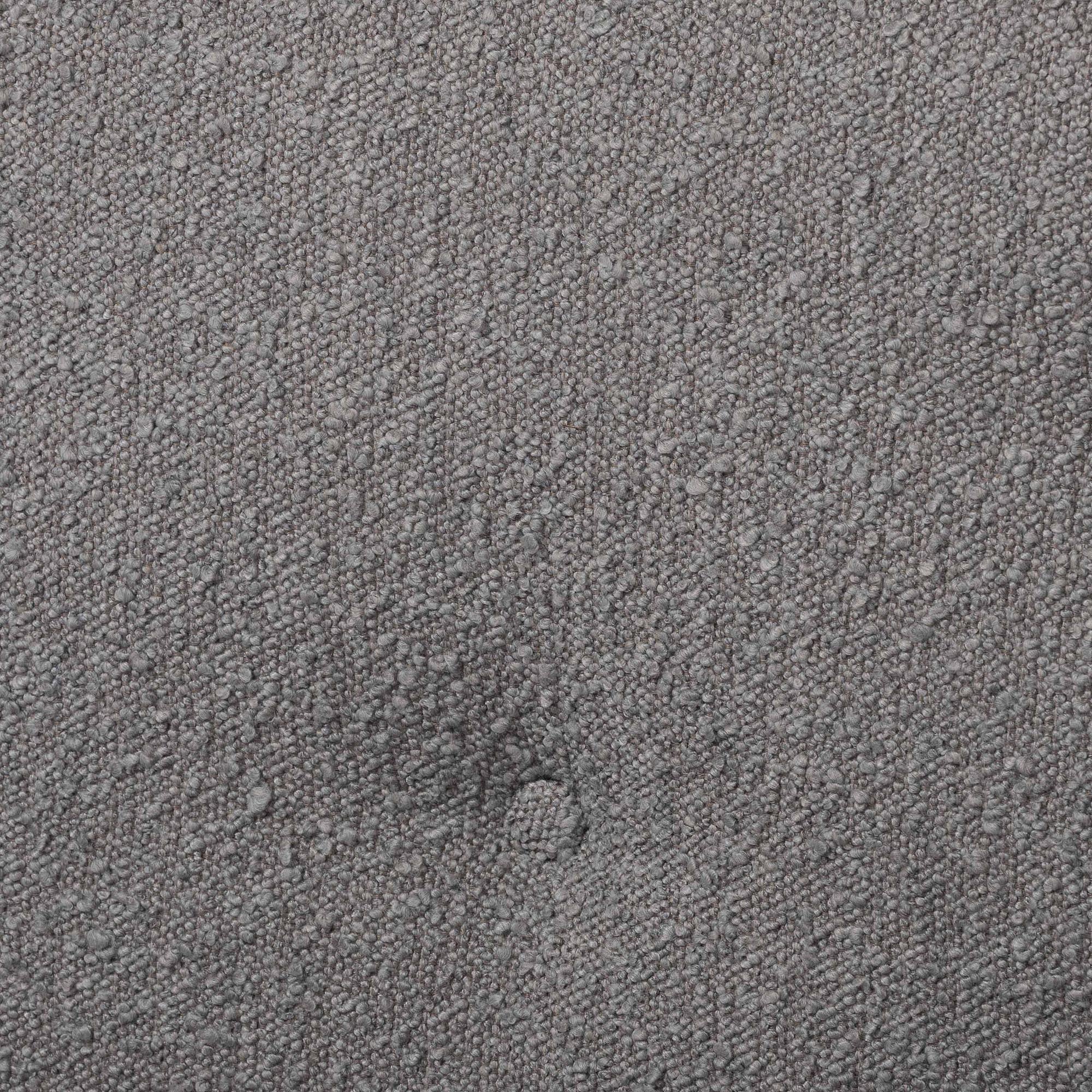 Jataya Queen Light Grey Bouclé & Walnut Wood Bed – Platform Design & Button Tufting