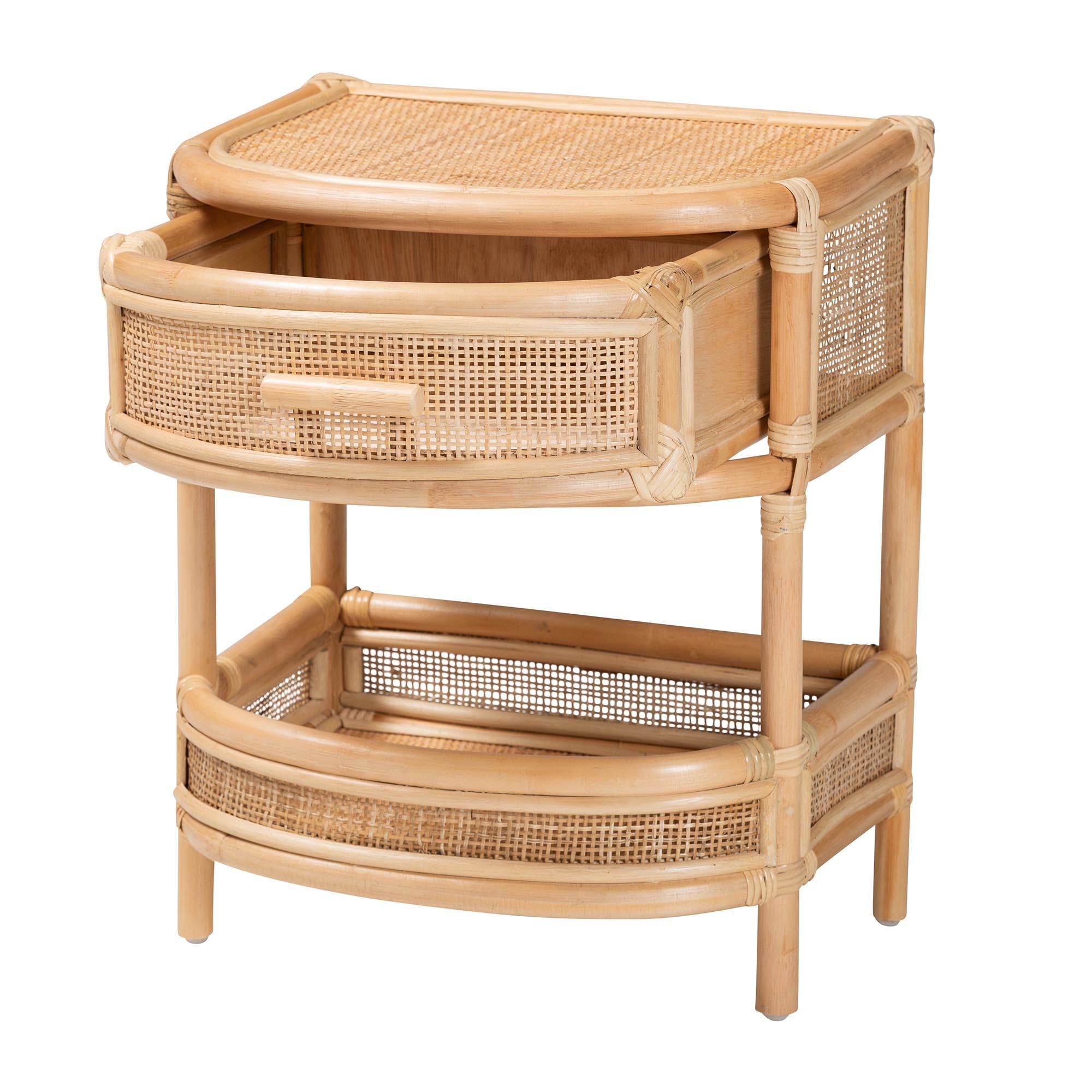 Divitia Bohemian Natural Rattan 1-Drawer Nightstand