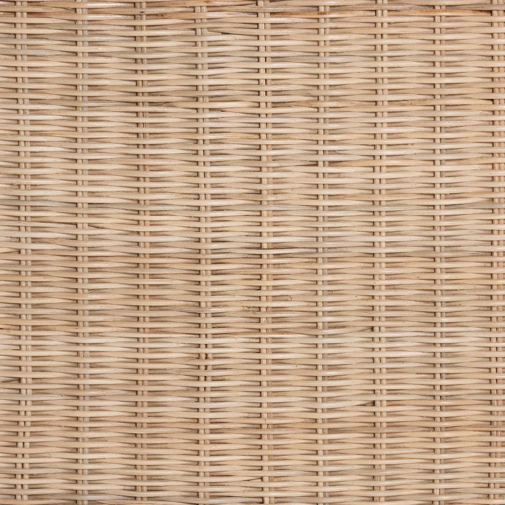 Sumana Bohemian Scallop Natural Rattan and Mahogany Side Table