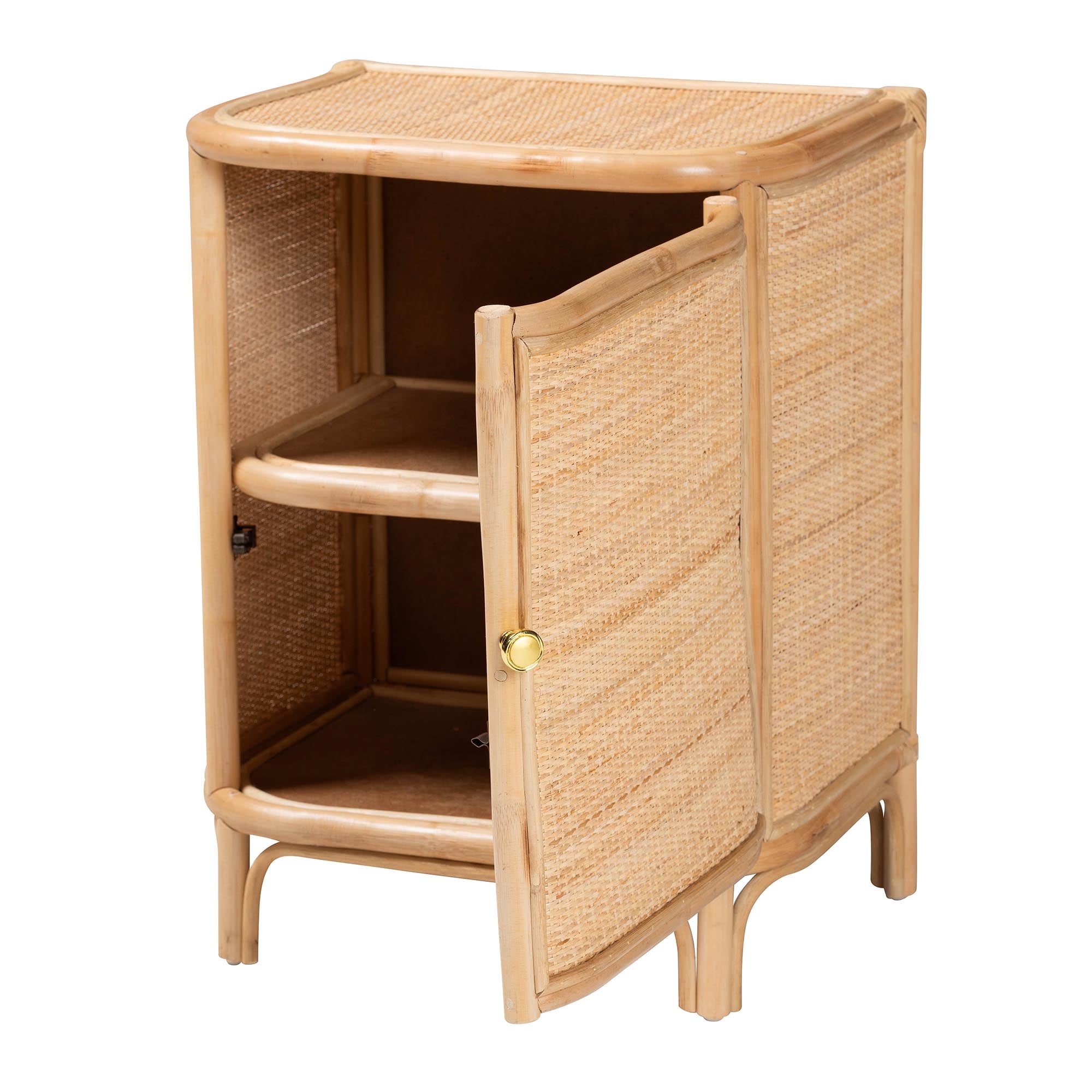Kiara Bohemian Natural Rattan Nightstand