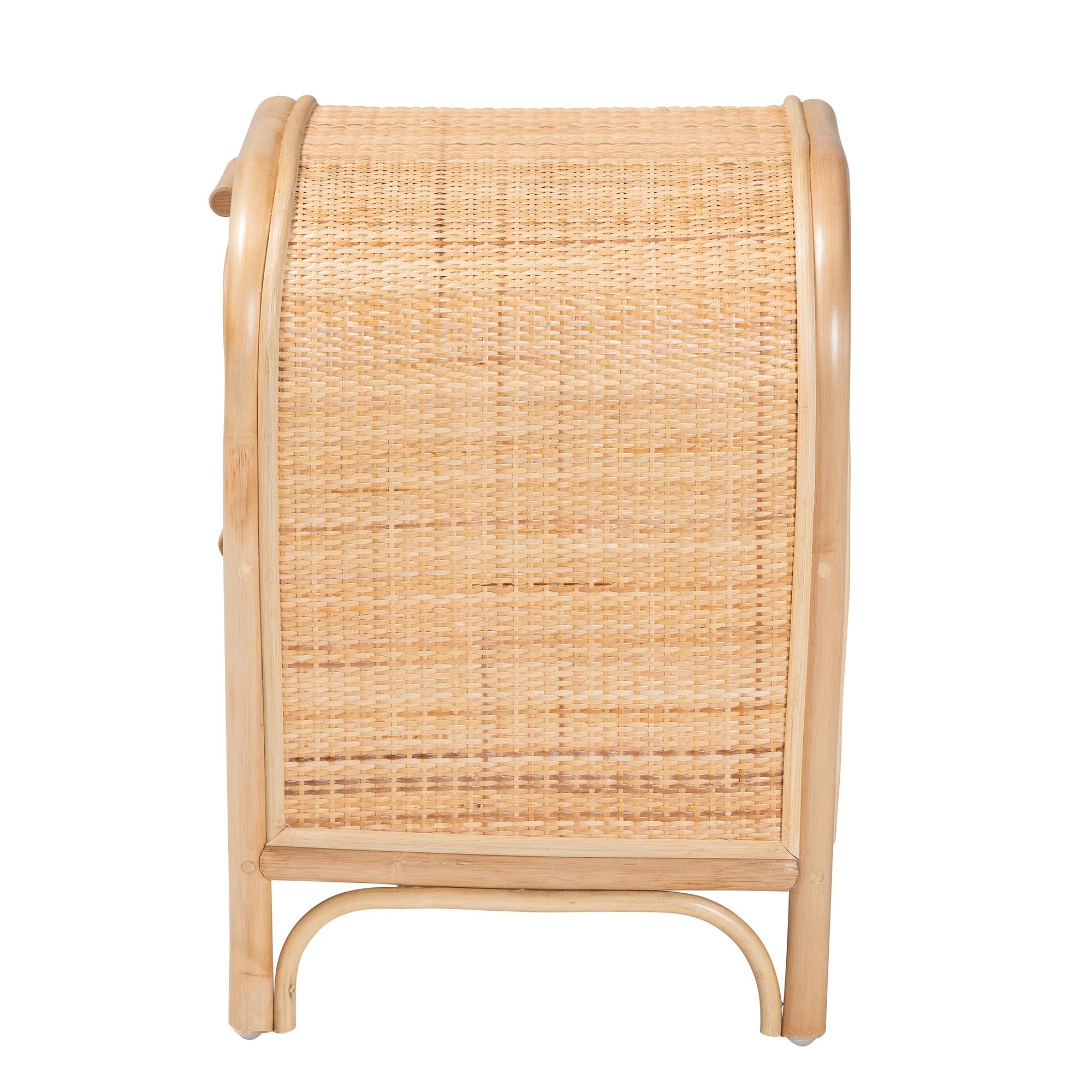 Adrika Bohemian Natural Rattan 2-Drawer Nightstand
