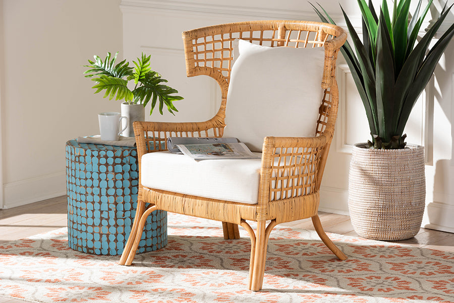 Regina Bohemian Light Honey Rattan Arm Chair
