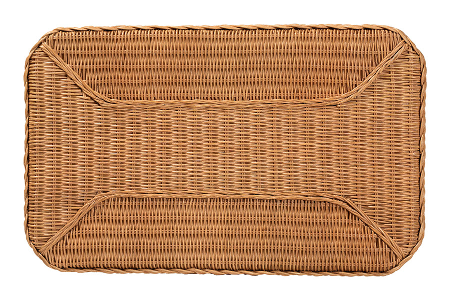 Minahasa Bohemian Light Honey Braided Rattan Side Table