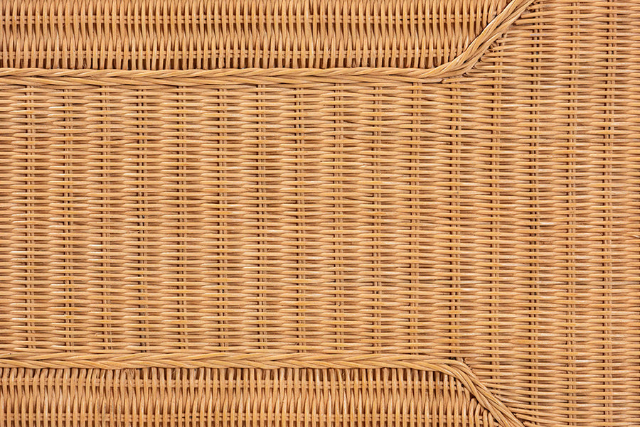 Minahasa Bohemian Light Honey Braided Rattan Coffee Table