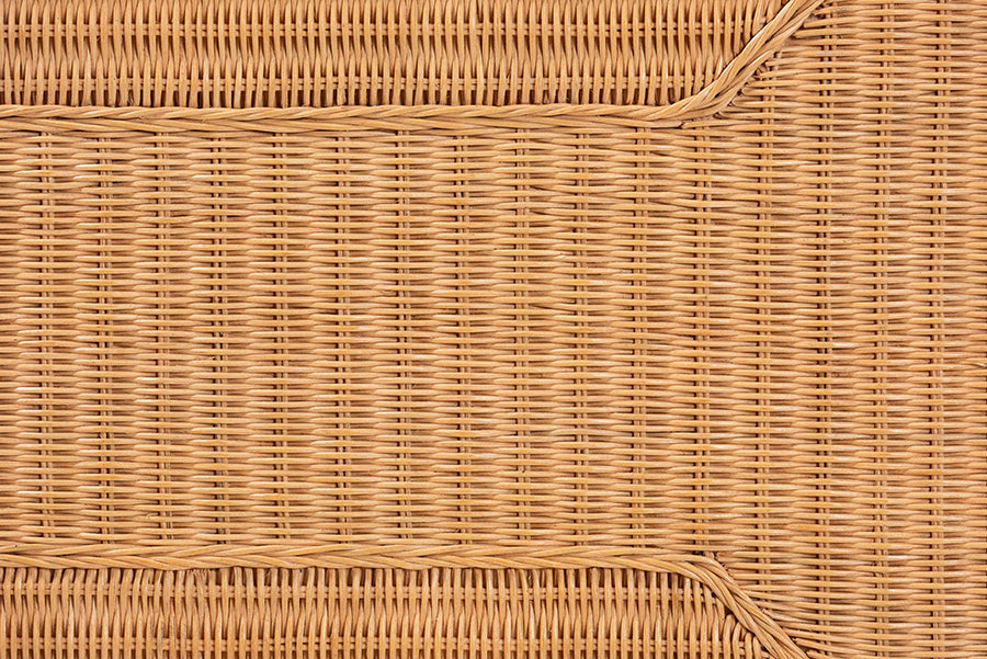 Minahasa Bohemian Light Honey Braided Rattan Coffee Table