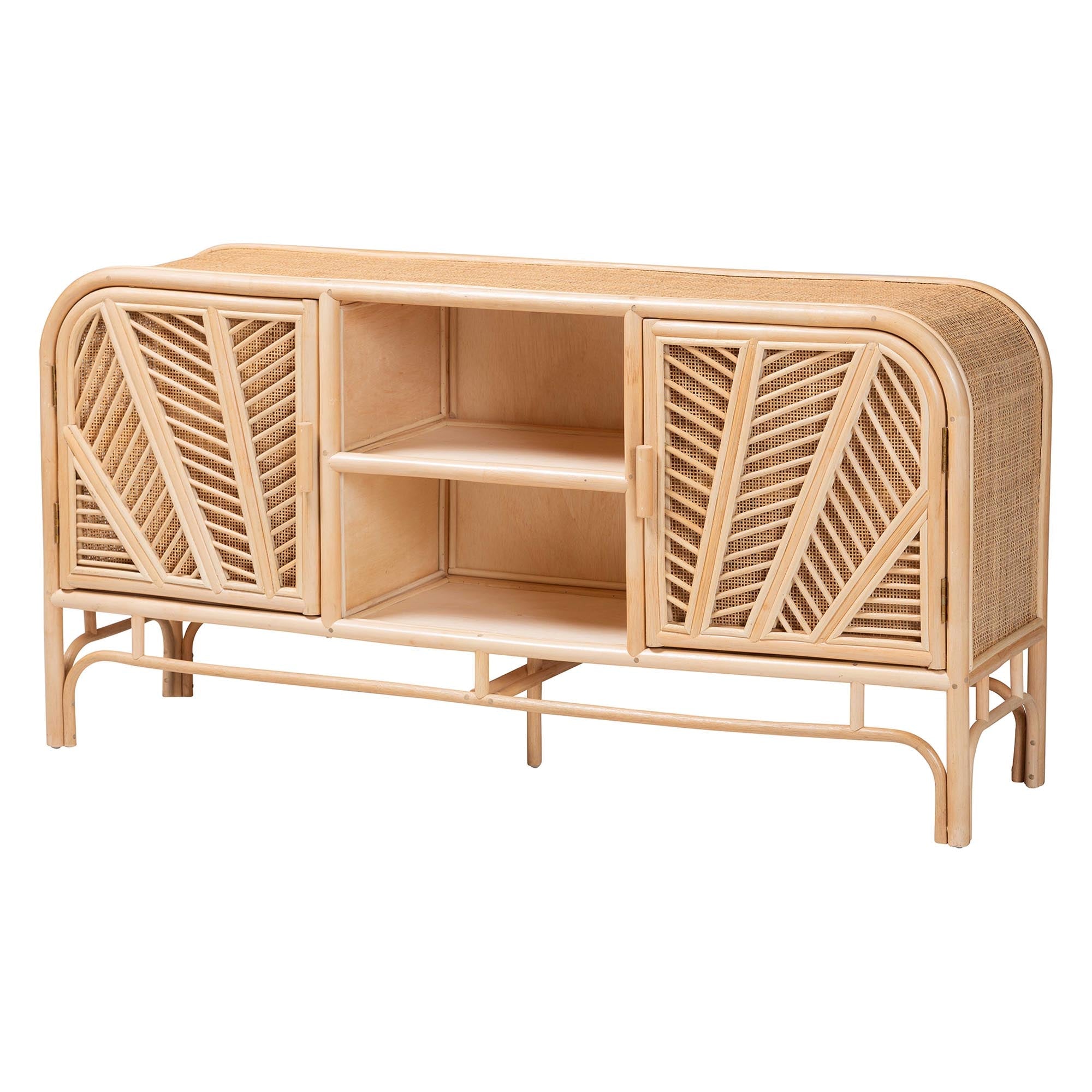 Carabella Bohemian Natural Rattan 2-Door Storage Cabinet