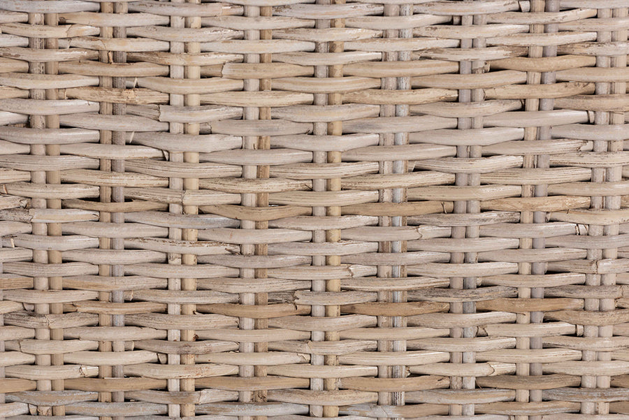 Santiago Bohemian Grey Natural Kubu Rattan and Mango Wood Dining Chair