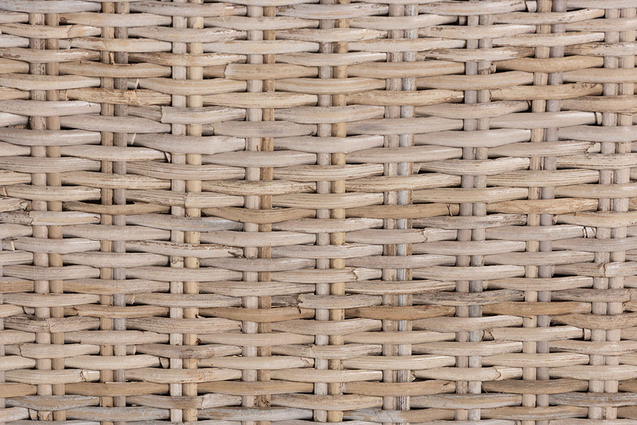 Santiago Bohemian Grey Natural Kubu Rattan and Mango Wood Dining Chair