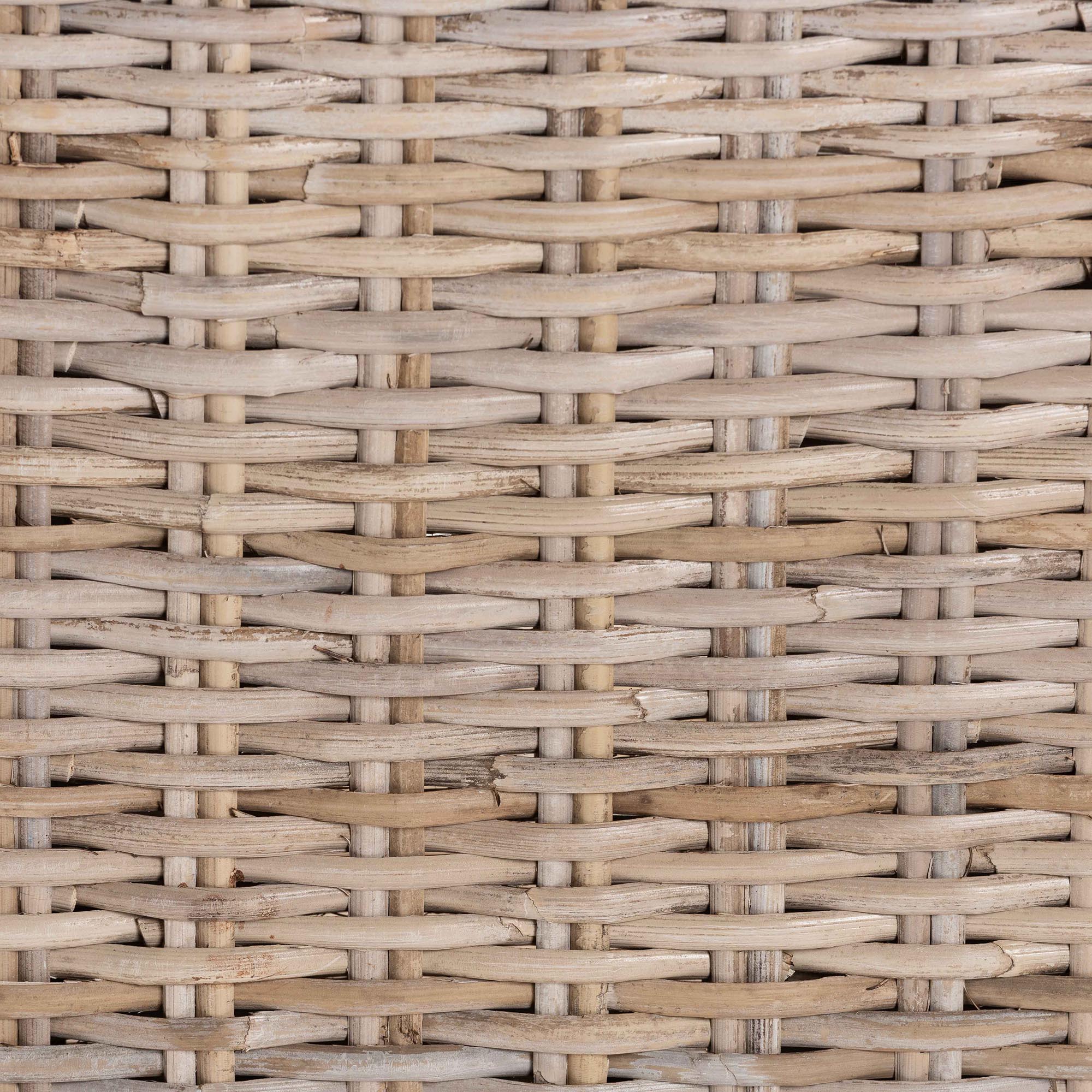Santiago Bohemian Grey Natural Kubu Rattan and Mango Wood Dining Chair