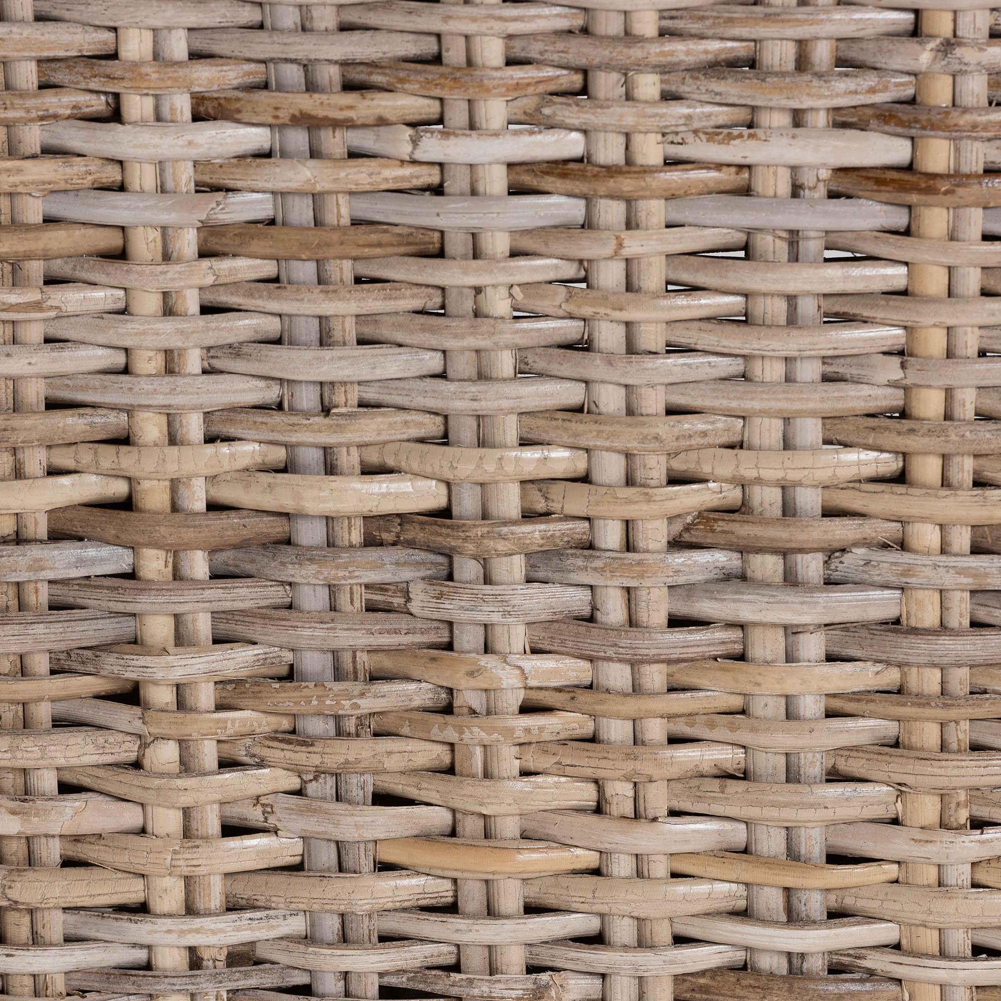 Nevina Bohemian Grey Kubu Rattan and Mango Wood Dining Chair