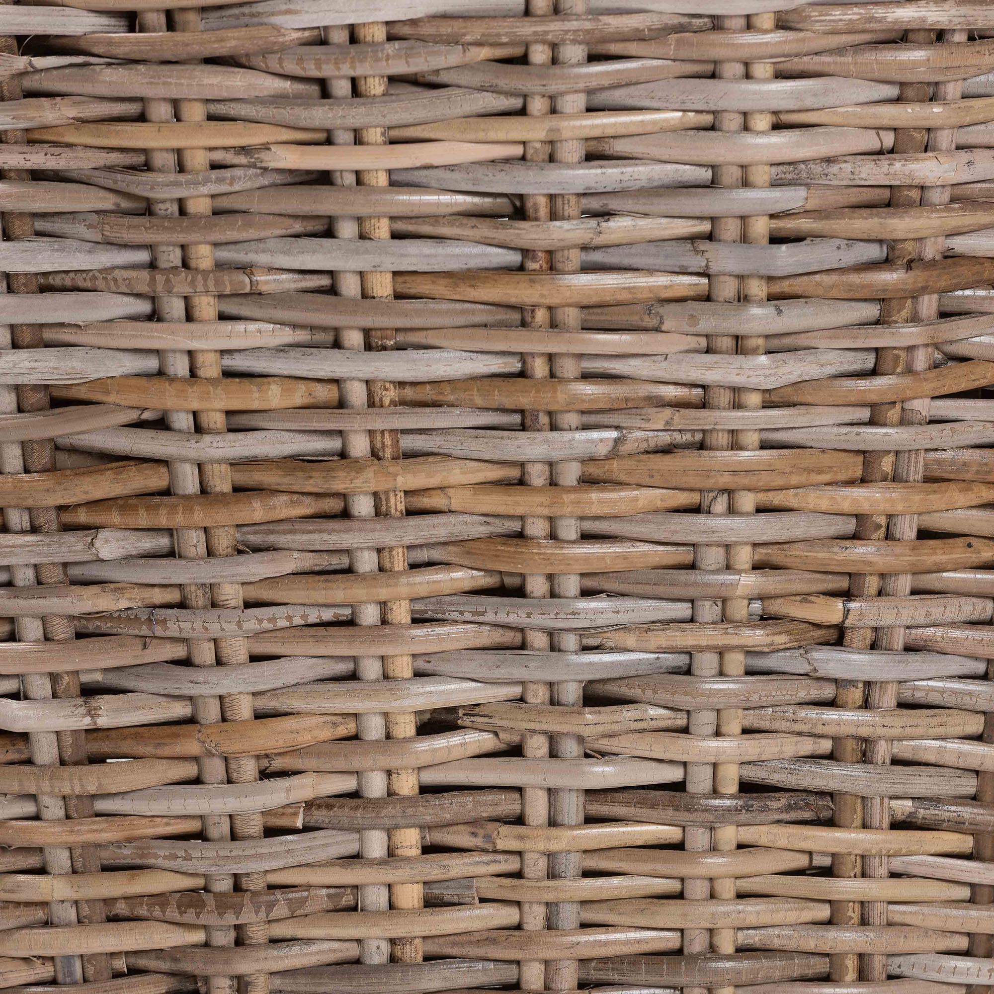 Niesha Bohemian Grey Natural Kubu Rattan and Mahogany Wood Dining Chair