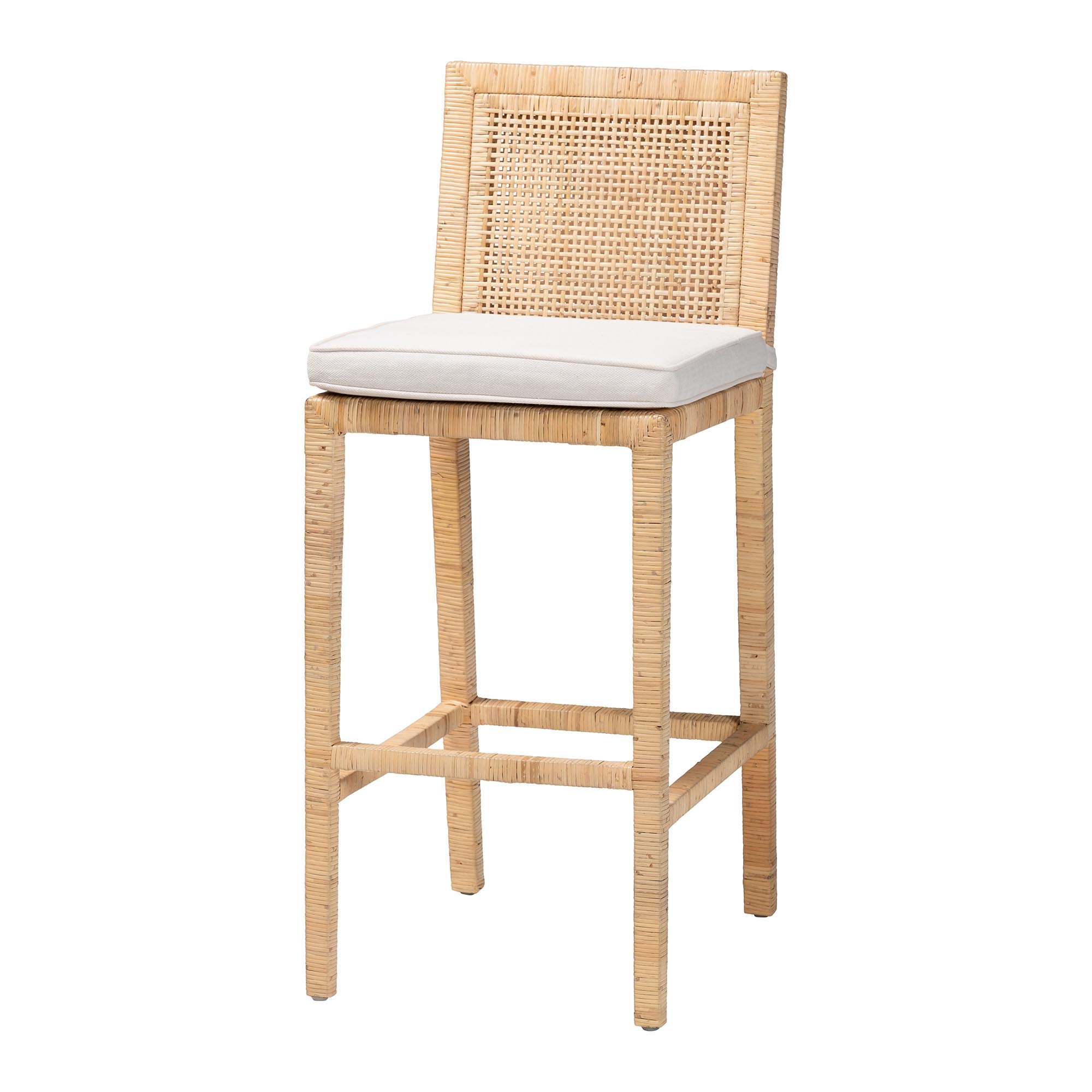 Sofia Bohemian Natural Rattan Bar Stool