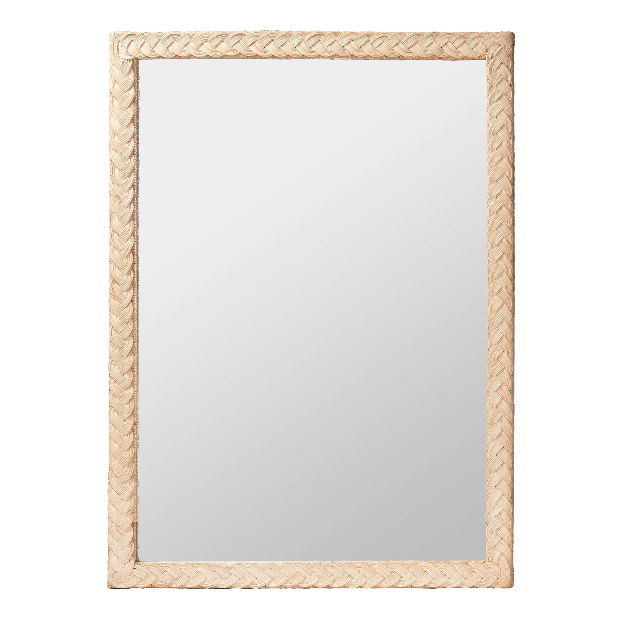 Lanica Japandi Sun Bleached Rattan Wall Mirror