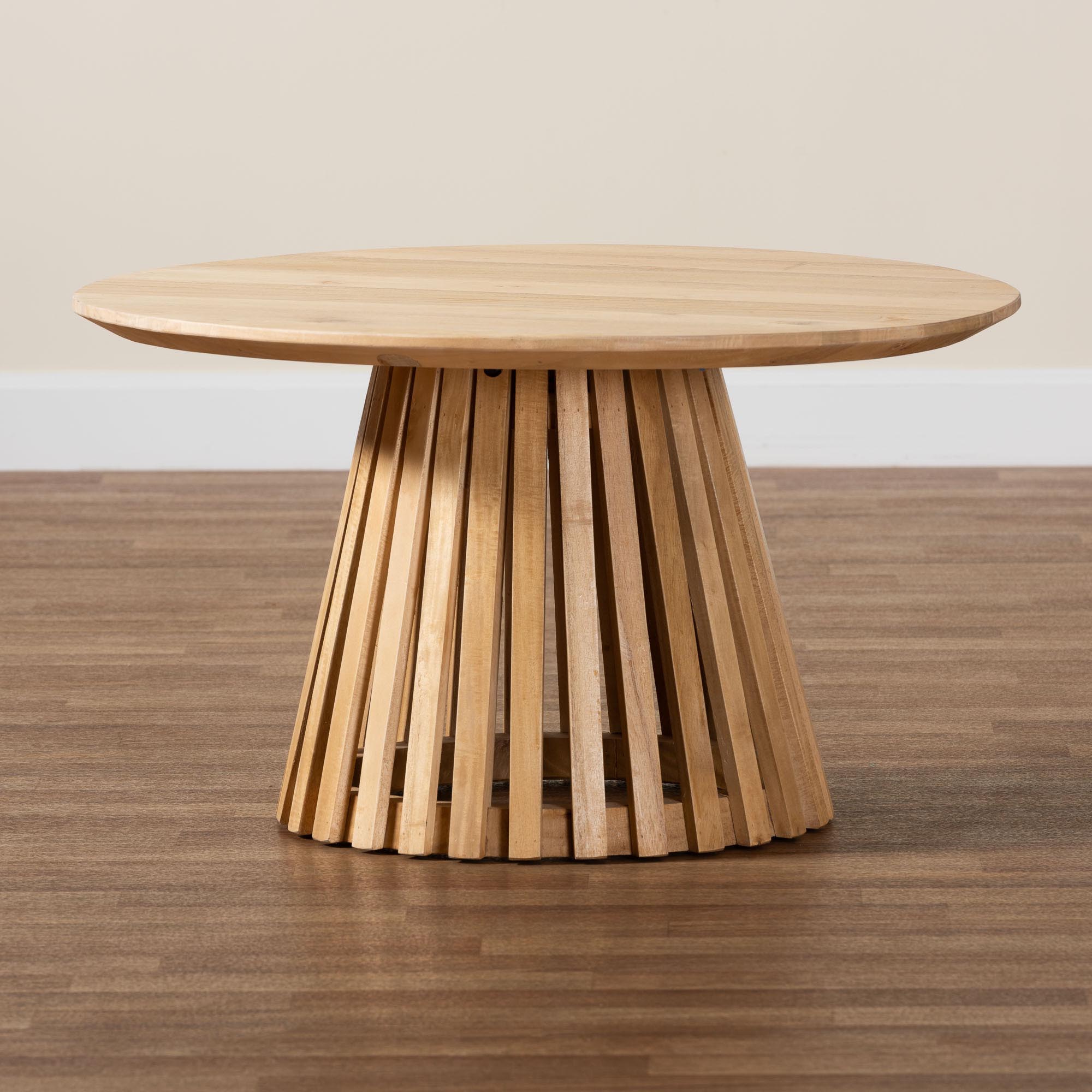 Caribic Modern Slatted Acacia Wood Coffee Table