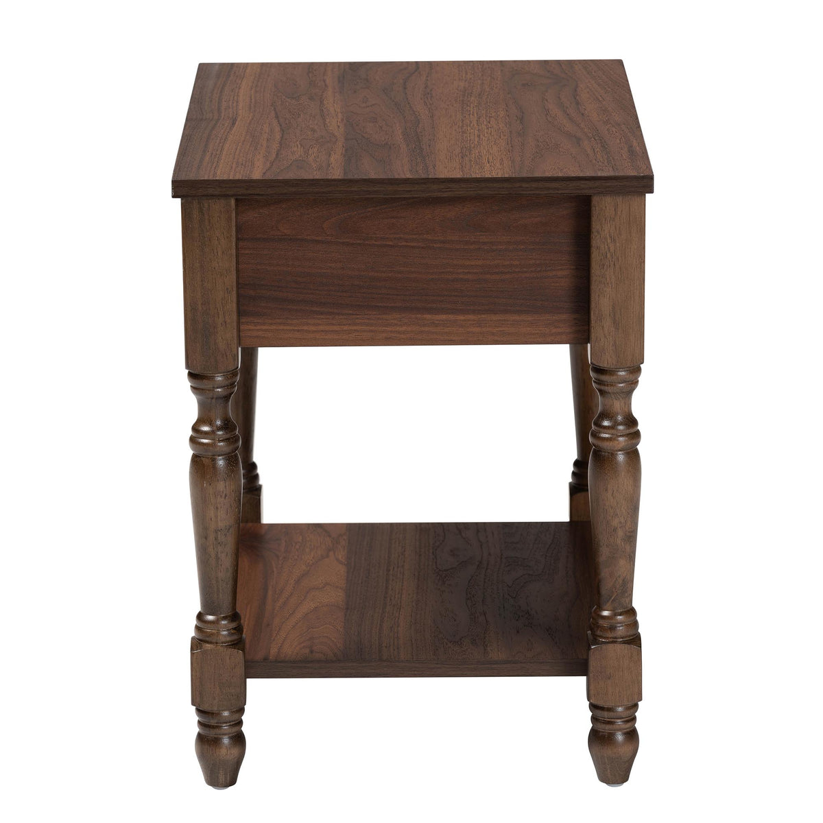 Roden Transitional Dark Brown Nightstand with Rattan