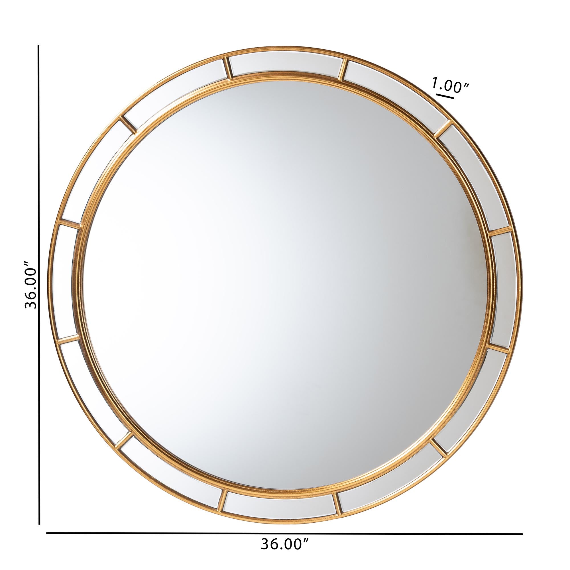 Ulvi Antique Goldleaf Round Accent Mirror