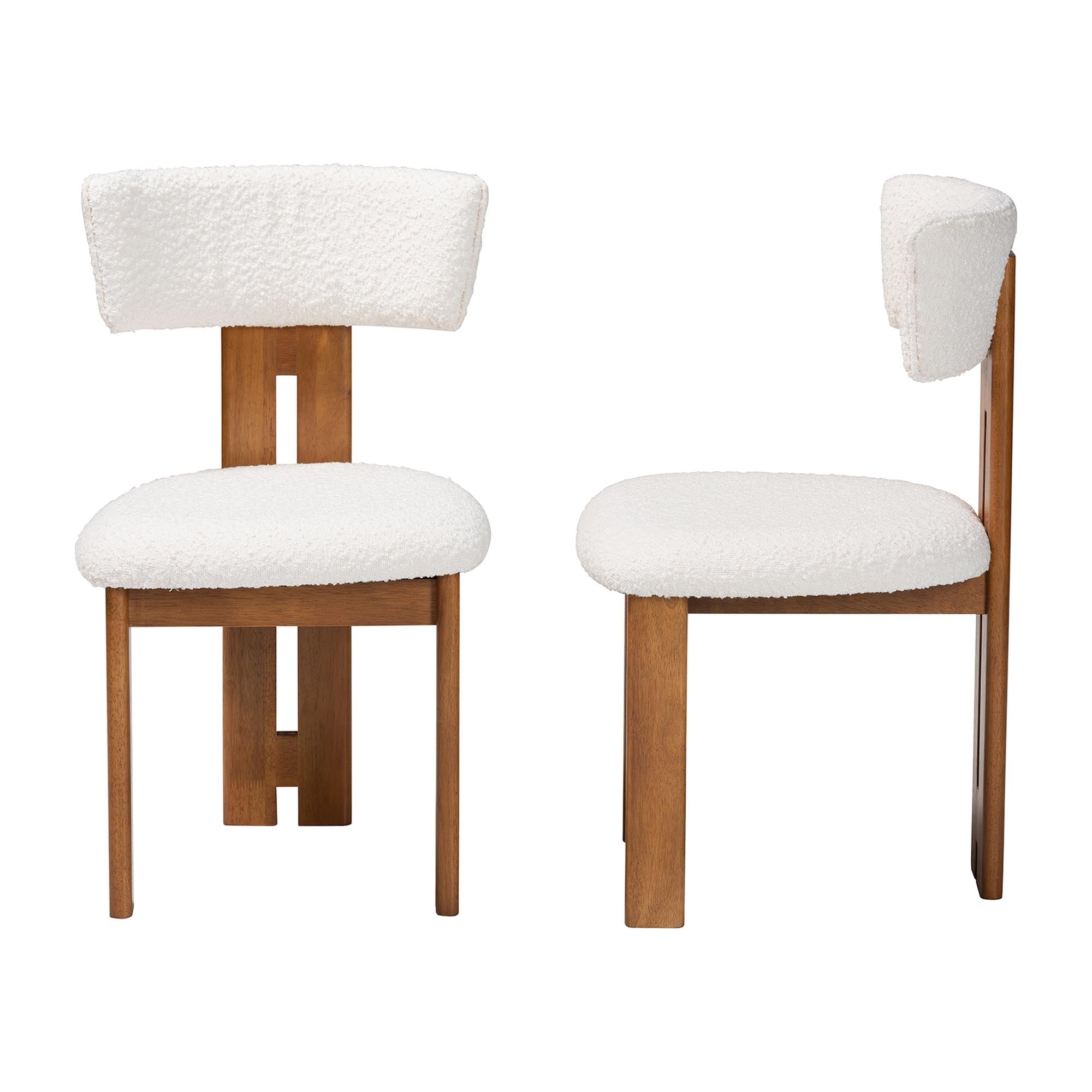 Kyren Modern Cream Boucle Dining Chair