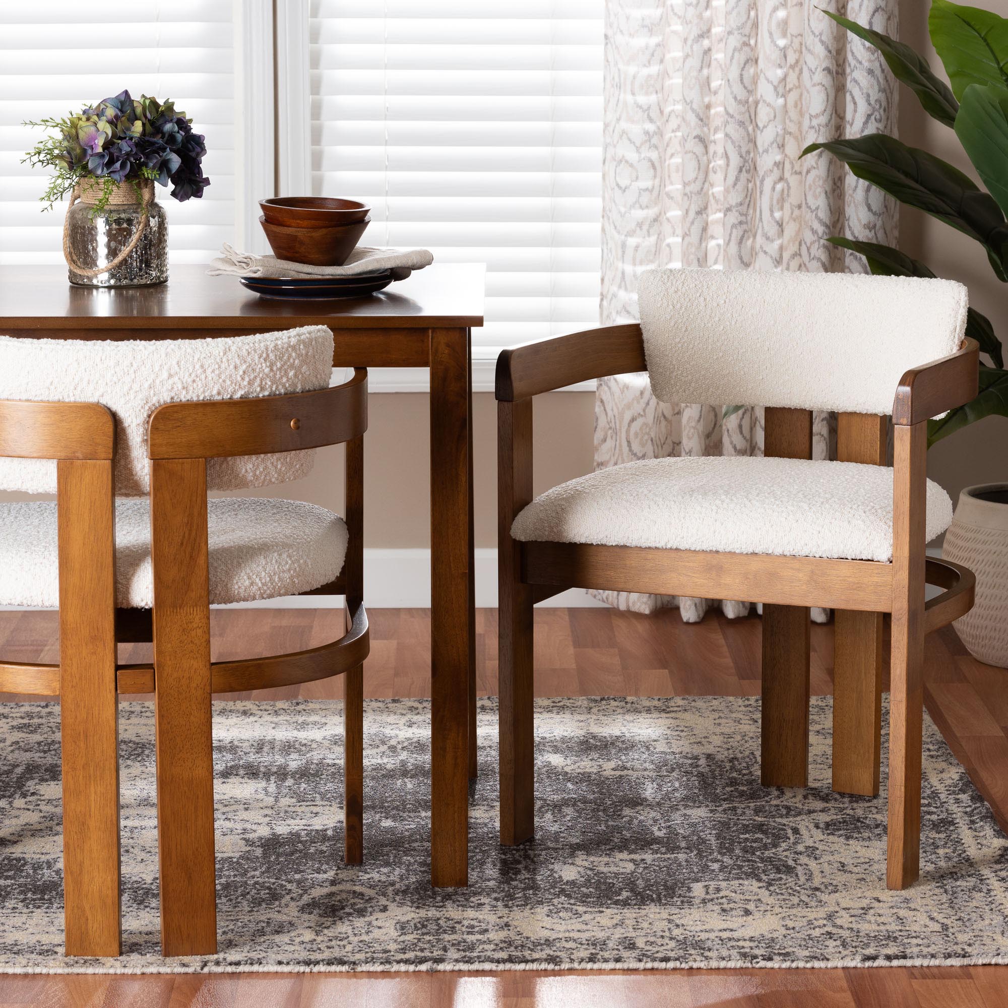 Carice Modern Cream Boucle Dining Chair