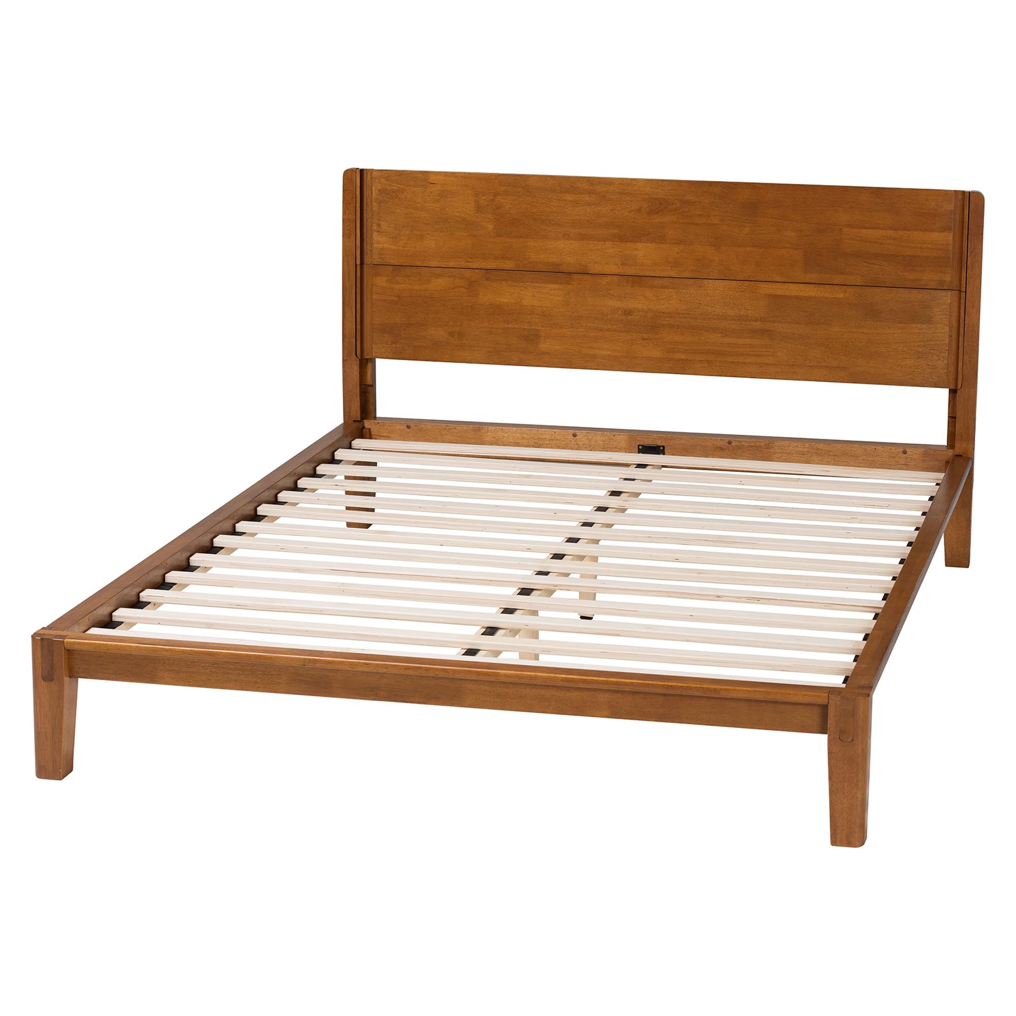 Aldith Japandi Walnut Brown Toolless Assembly Queen Platform Bed