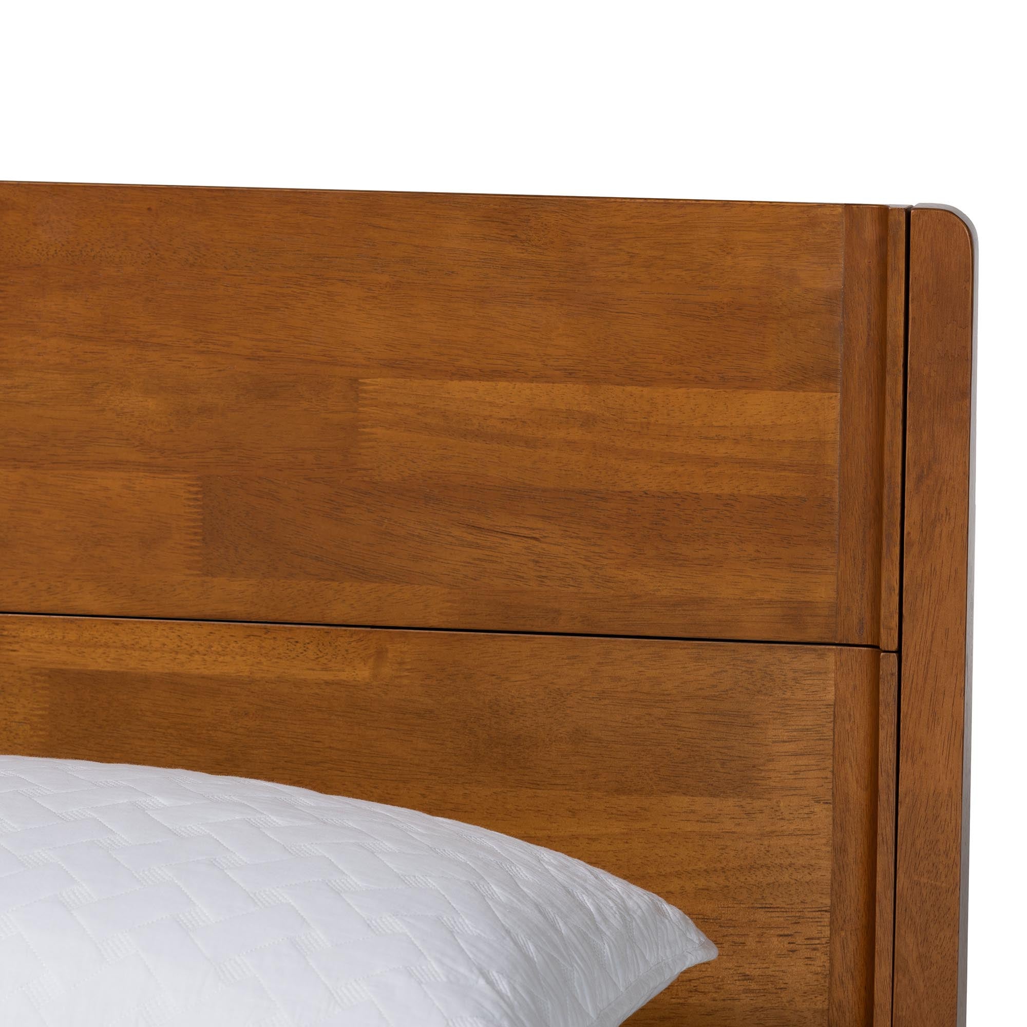Aldith Japandi Walnut Brown Toolless Assembly Queen Platform Bed