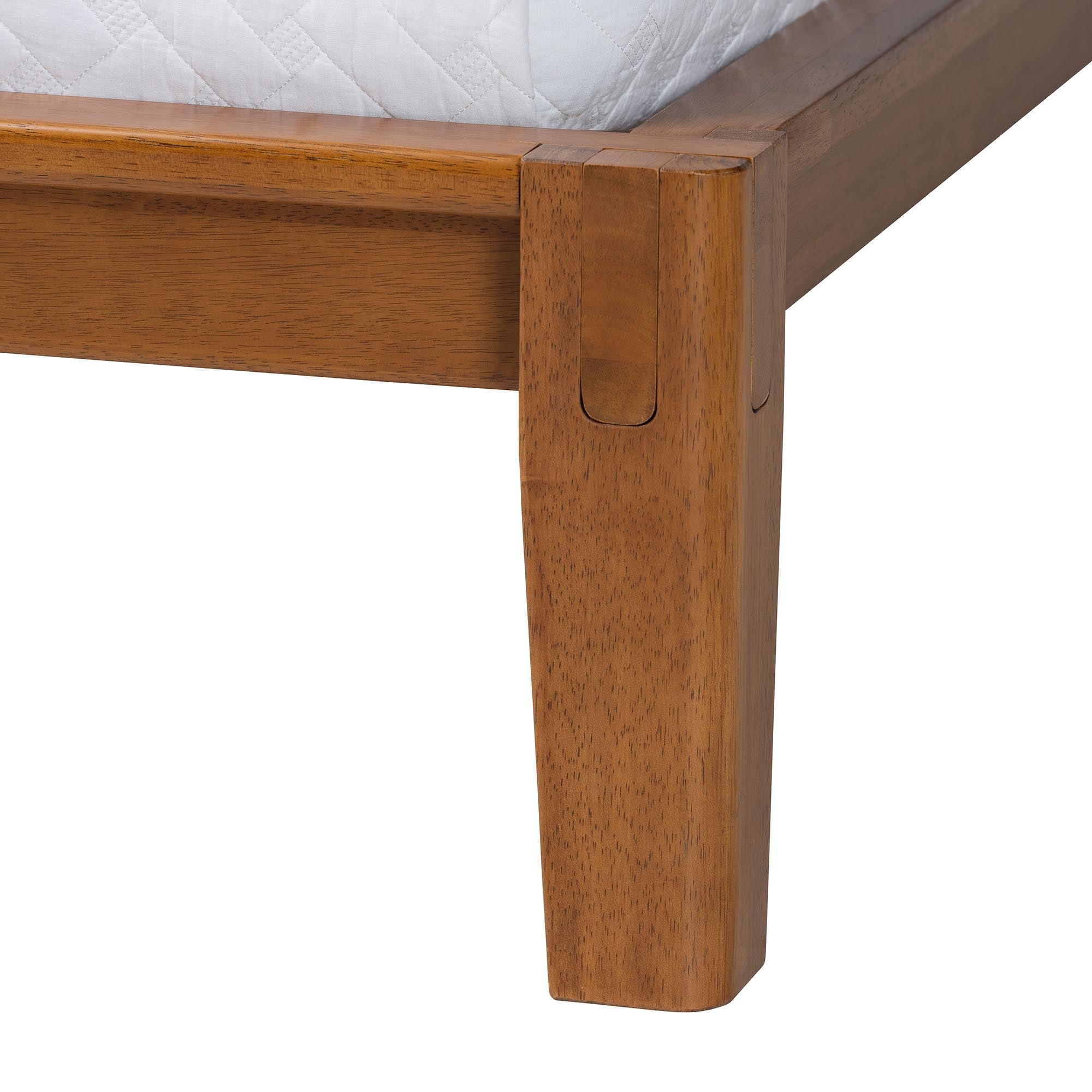 Aldith Japandi Walnut Brown Toolless Assembly Queen Platform Bed