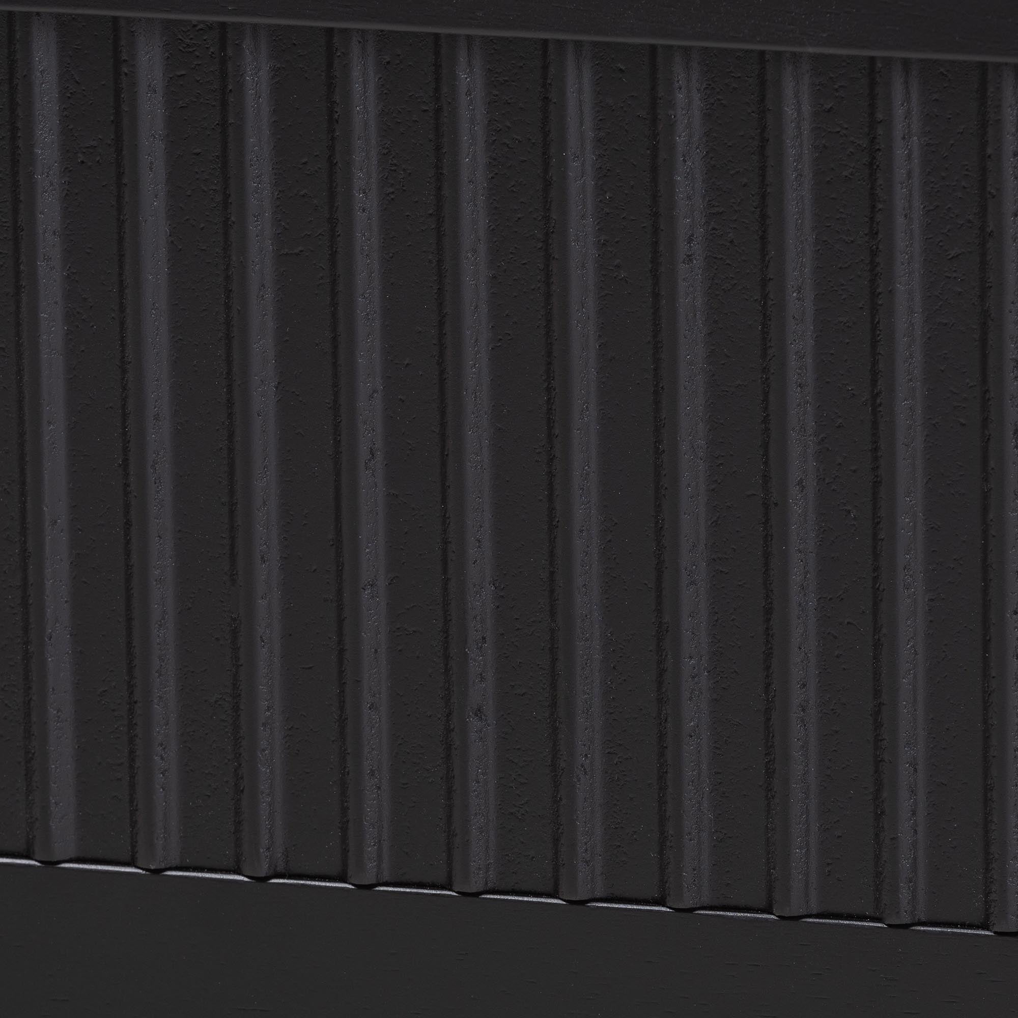 Primrose Mid-Century Black Fluted Wood King Size Platform Bed