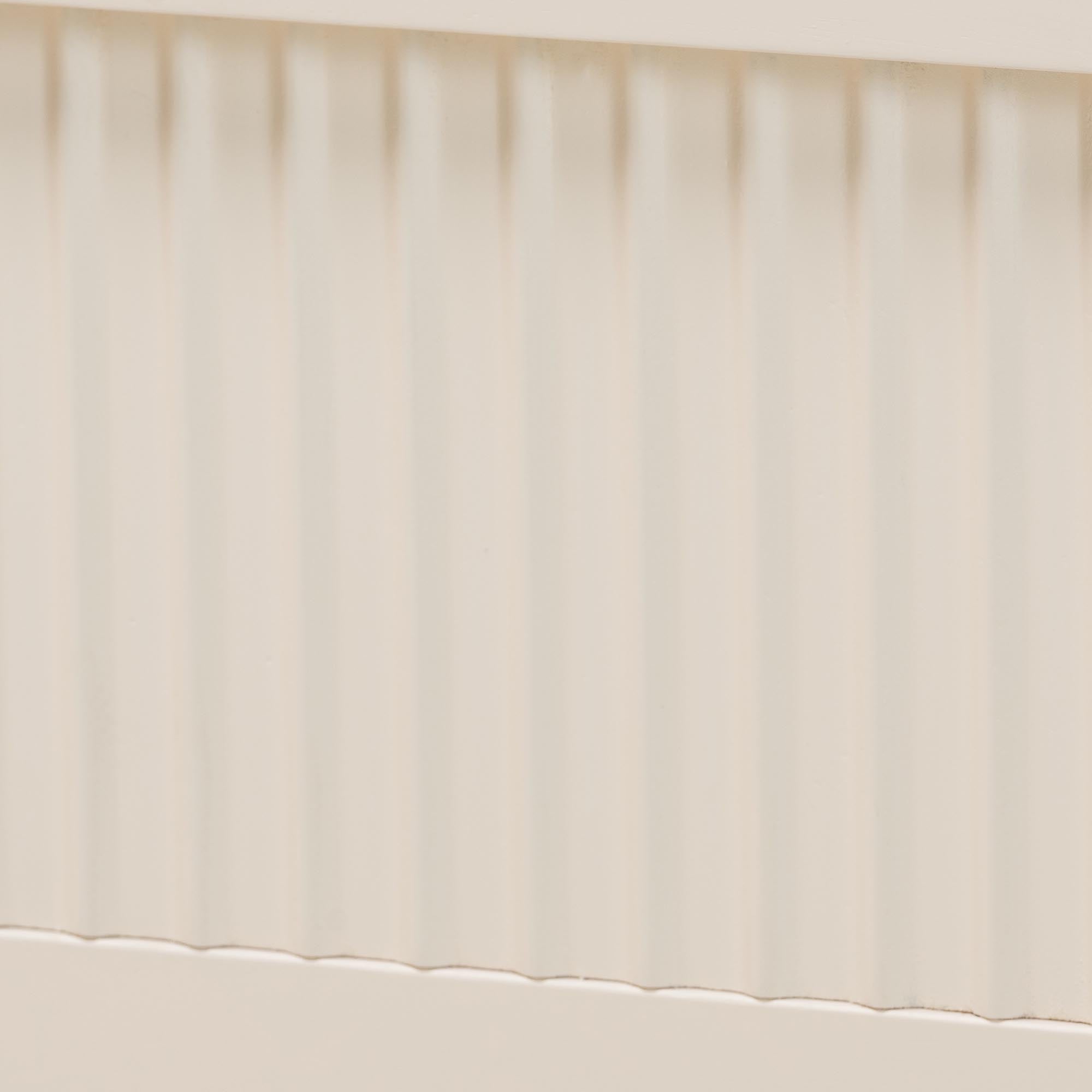 Arcadia King Fluted Wood Platform Bed – Rubberwood Frame, Ivory Mid‑Century Style